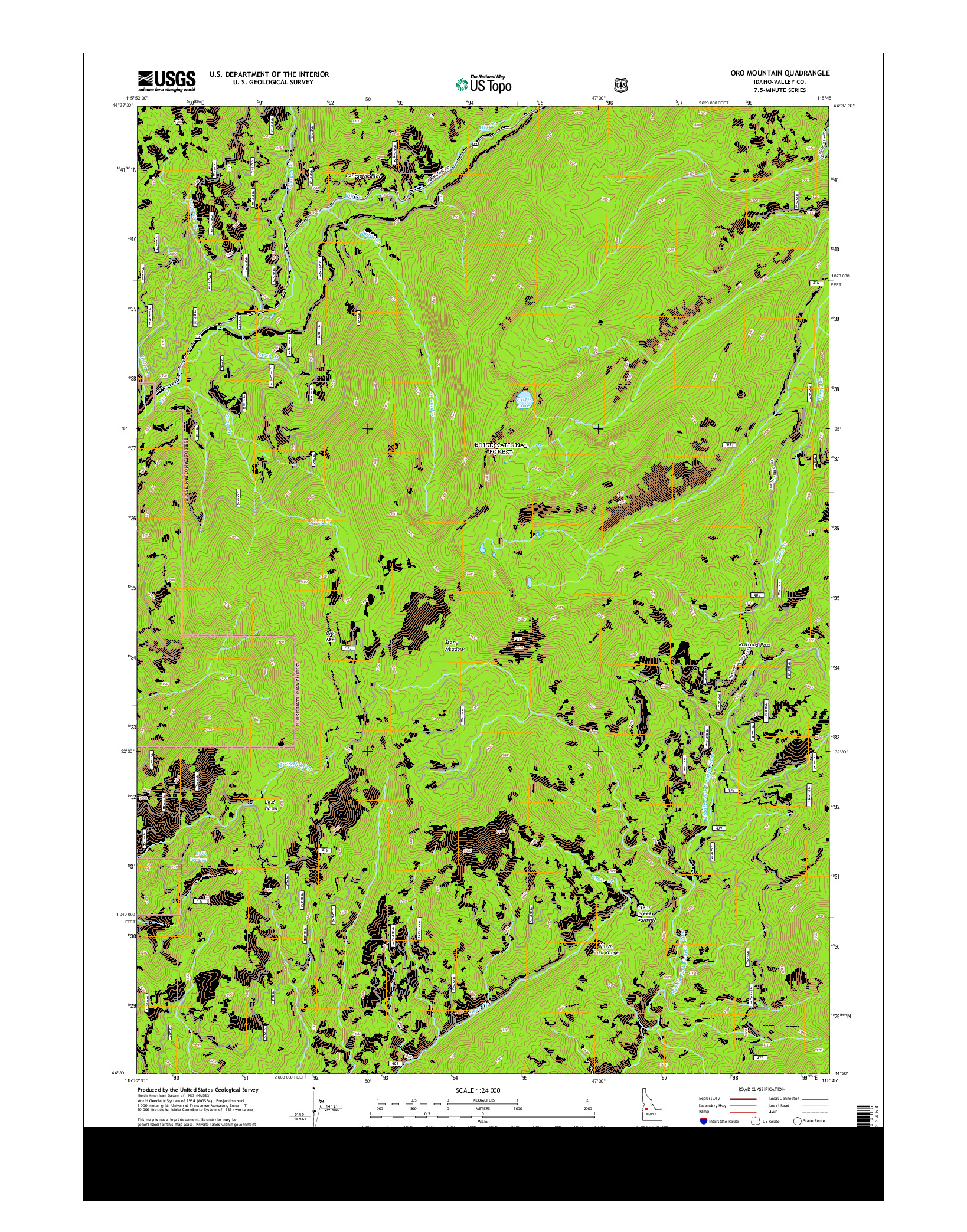 USGS US TOPO 7.5-MINUTE MAP FOR ORO MOUNTAIN, ID 2013
