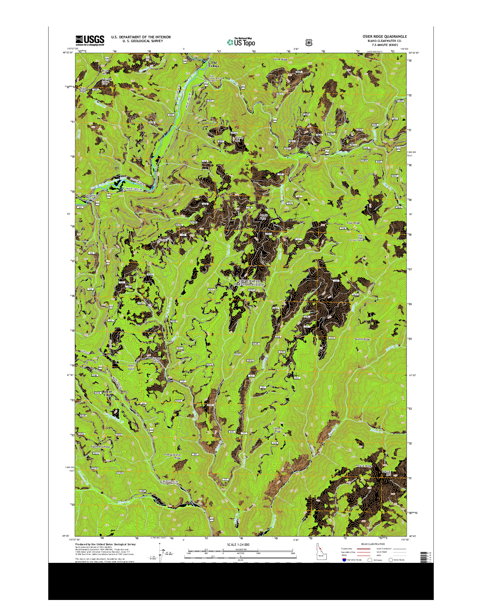 USGS US TOPO 7.5-MINUTE MAP FOR OSIER RIDGE, ID 2013