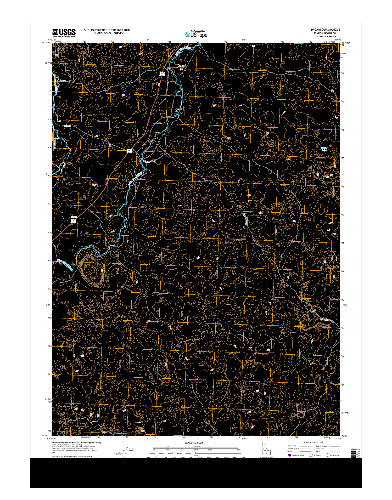USGS US TOPO 7.5-MINUTE MAP FOR PAGARI, ID 2013