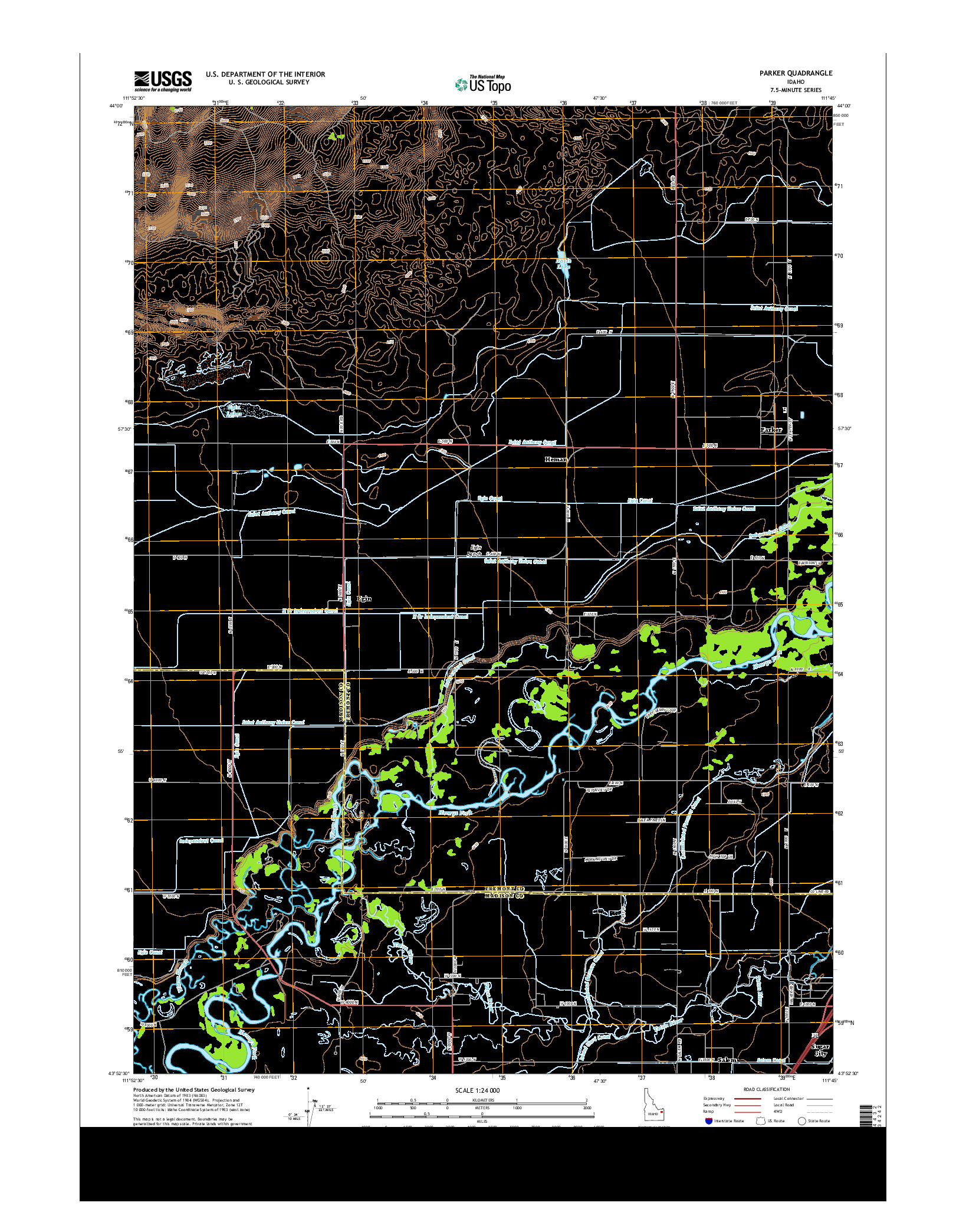 USGS US TOPO 7.5-MINUTE MAP FOR PARKER, ID 2013