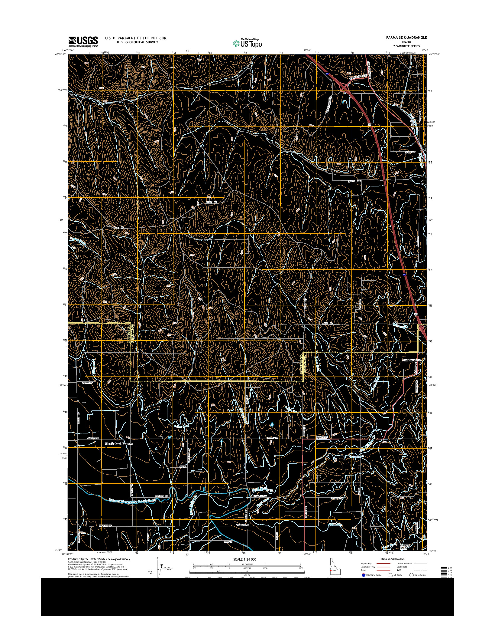 USGS US TOPO 7.5-MINUTE MAP FOR PARMA SE, ID 2013