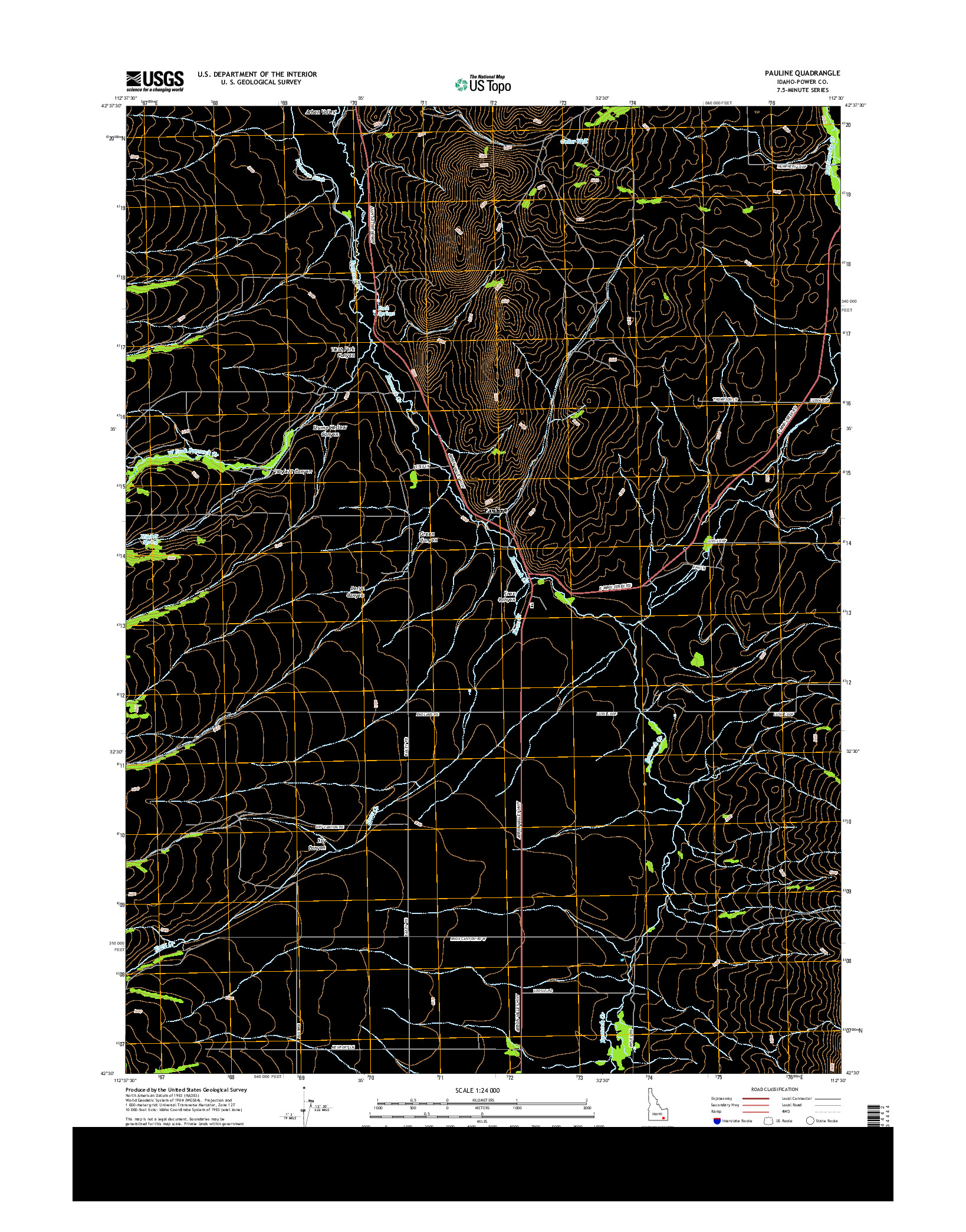 USGS US TOPO 7.5-MINUTE MAP FOR PAULINE, ID 2013