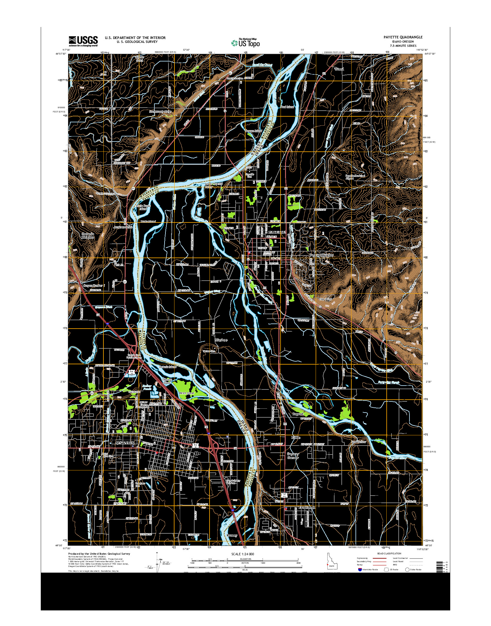 USGS US TOPO 7.5-MINUTE MAP FOR PAYETTE, ID-OR 2013