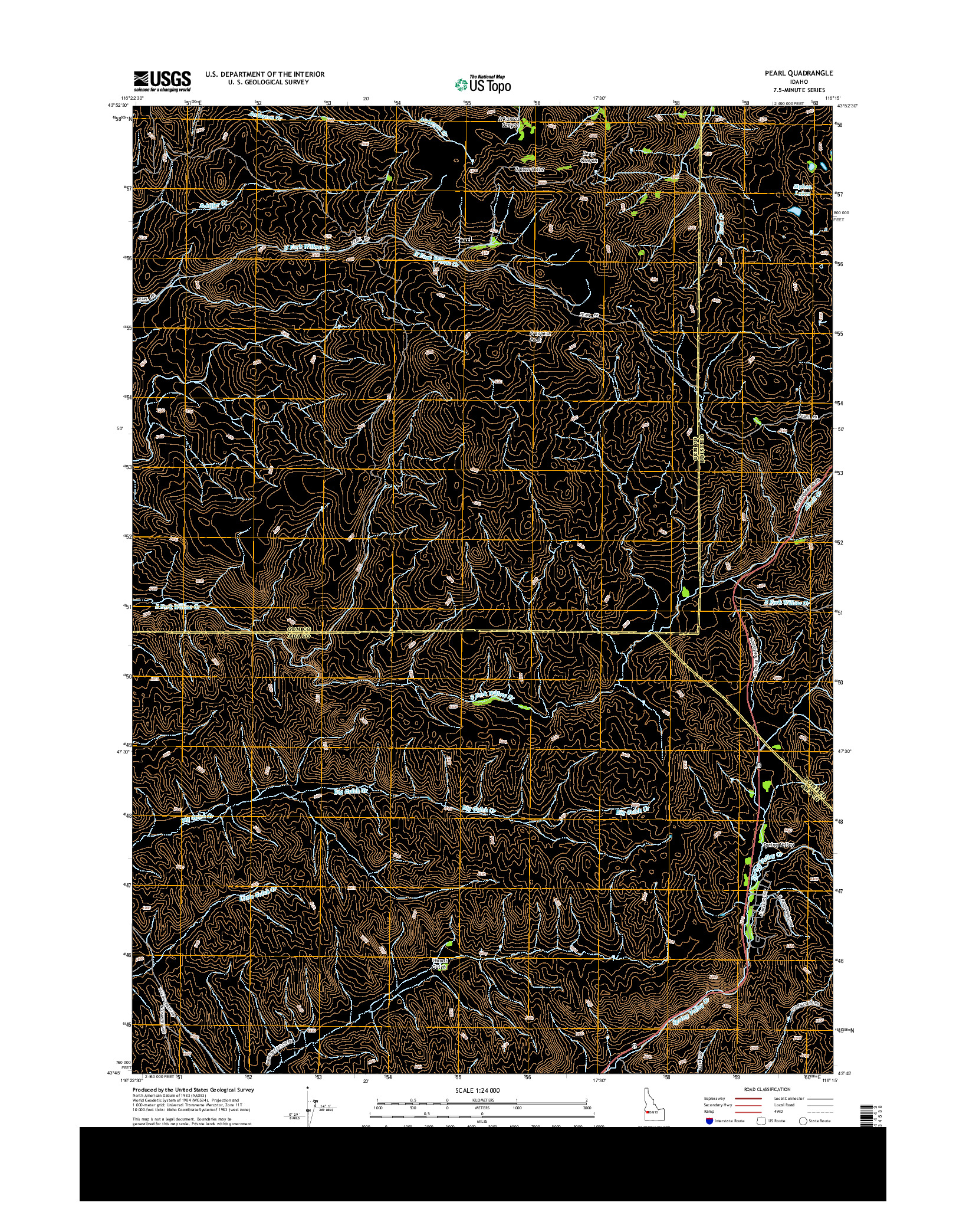 USGS US TOPO 7.5-MINUTE MAP FOR PEARL, ID 2013