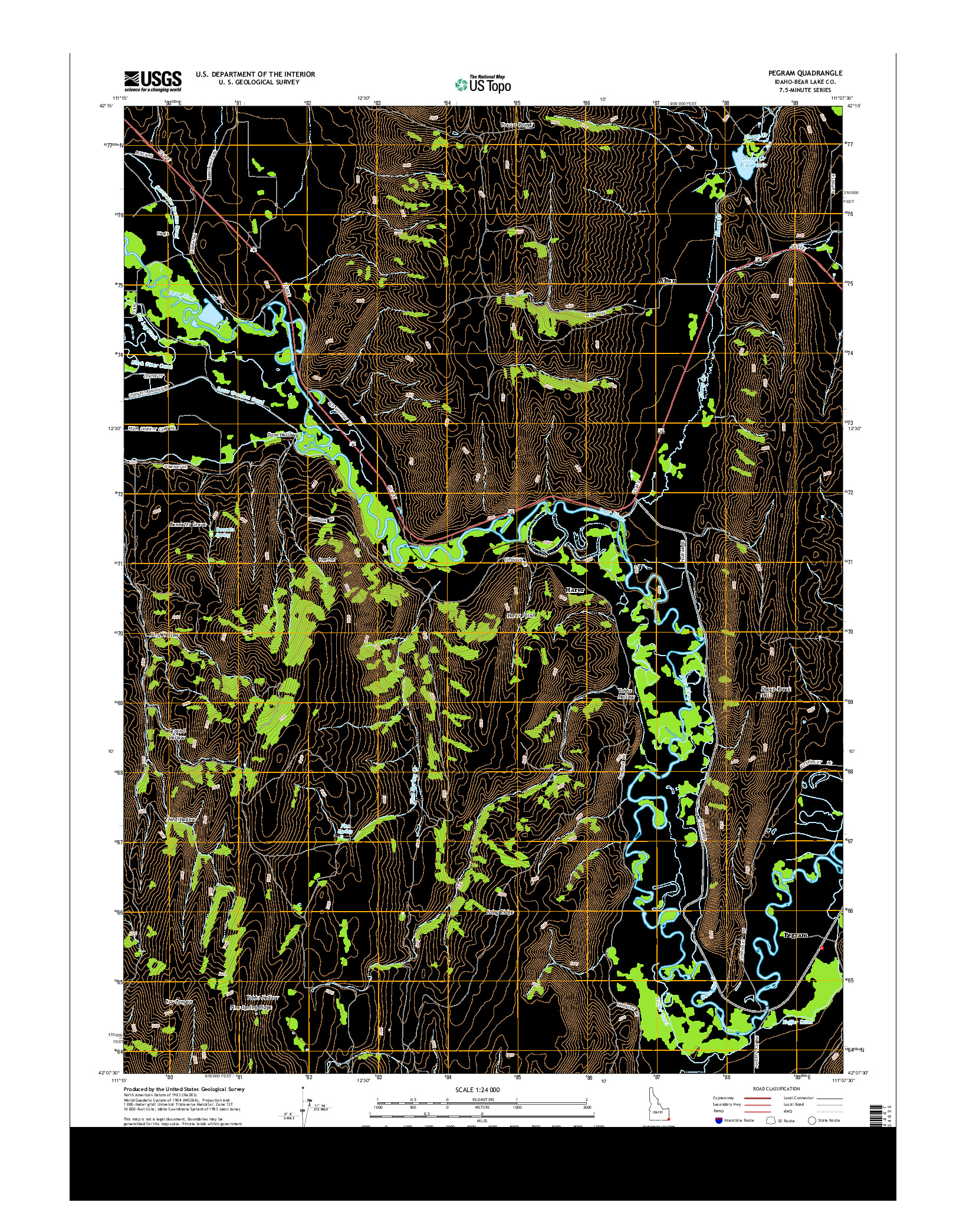 USGS US TOPO 7.5-MINUTE MAP FOR PEGRAM, ID 2013