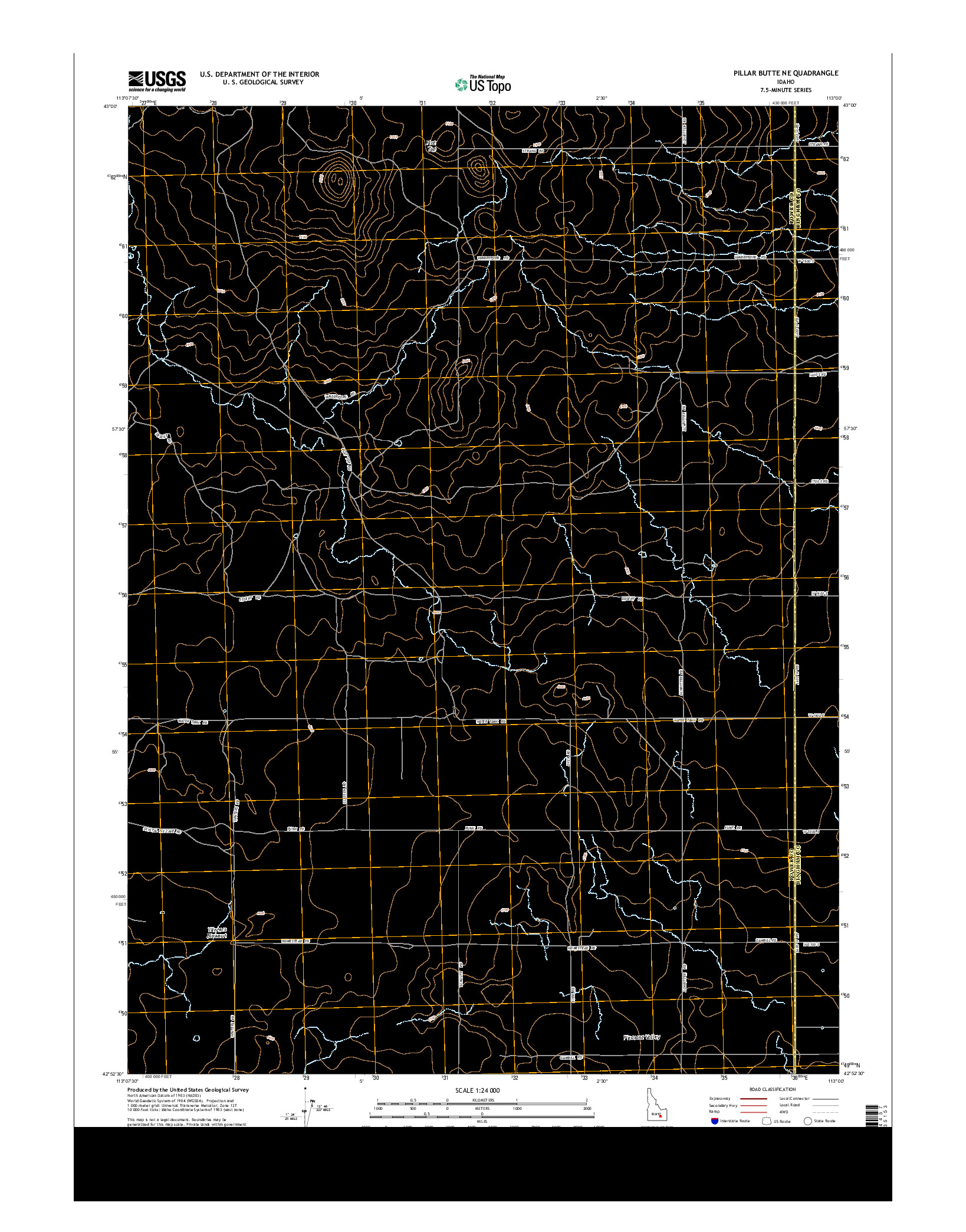 USGS US TOPO 7.5-MINUTE MAP FOR PILLAR BUTTE NE, ID 2013