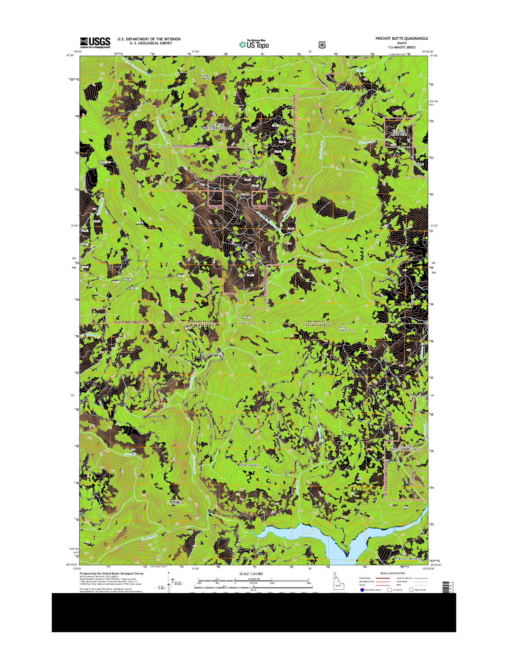 USGS US TOPO 7.5-MINUTE MAP FOR PINCHOT BUTTE, ID 2013