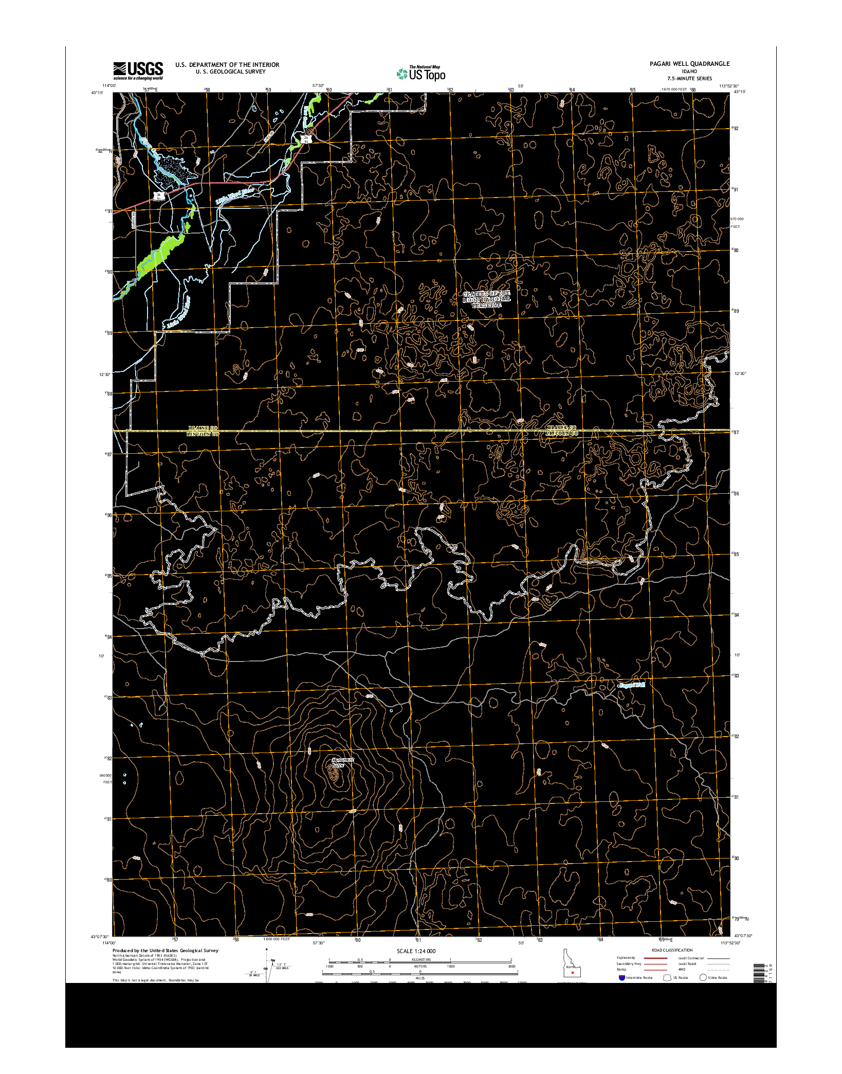 USGS US TOPO 7.5-MINUTE MAP FOR PAGARI WELL, ID 2013