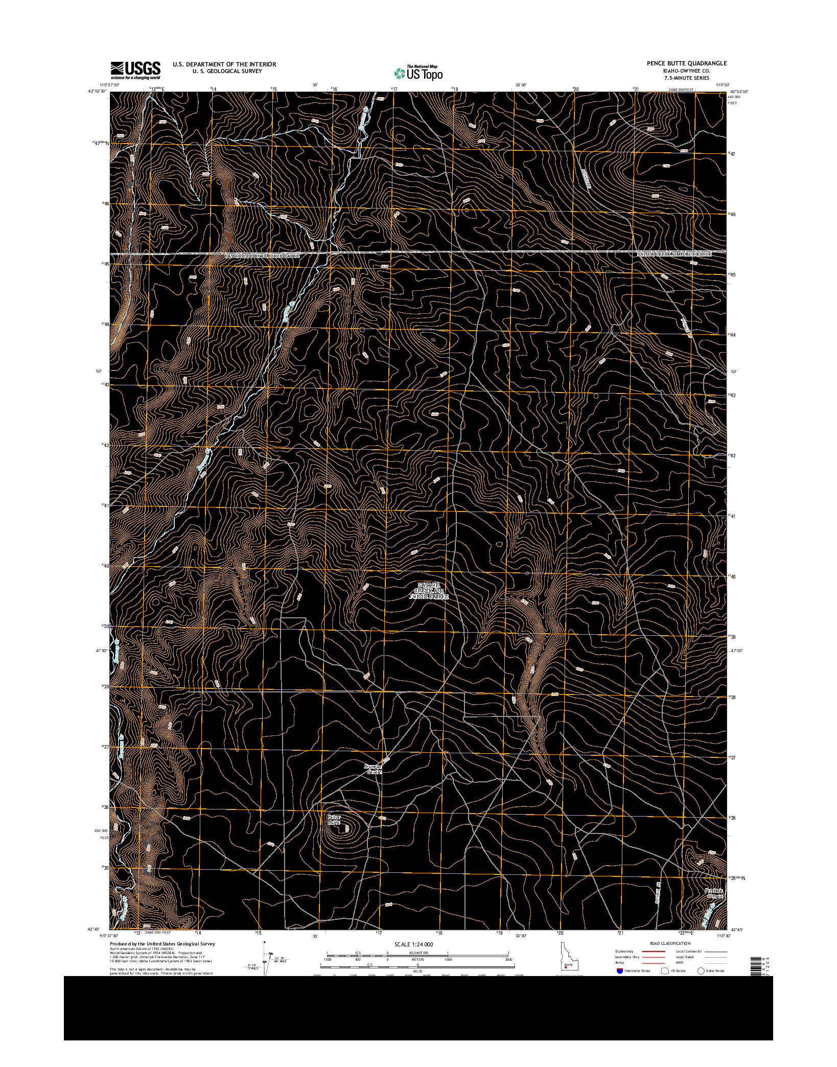 USGS US TOPO 7.5-MINUTE MAP FOR PENCE BUTTE, ID 2013