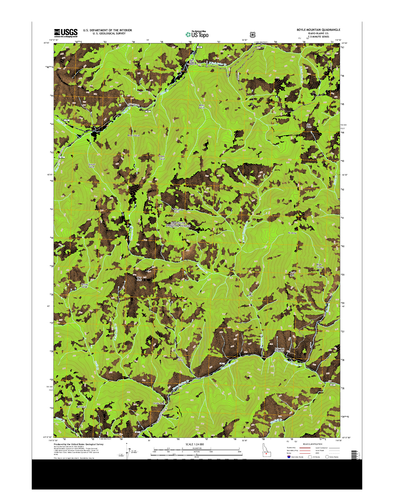 USGS US TOPO 7.5-MINUTE MAP FOR BOYLE MOUNTAIN, ID 2013
