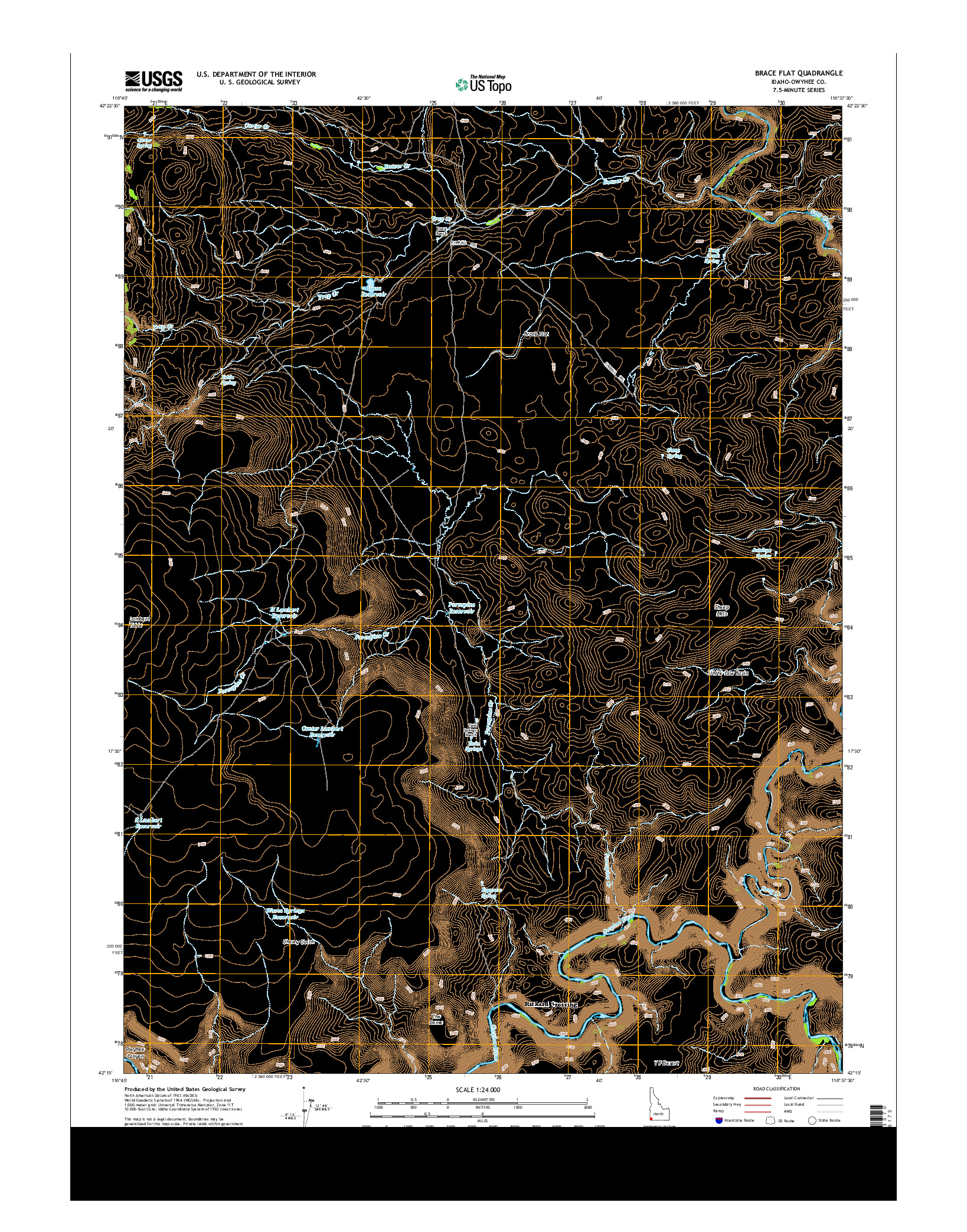 USGS US TOPO 7.5-MINUTE MAP FOR BRACE FLAT, ID 2013