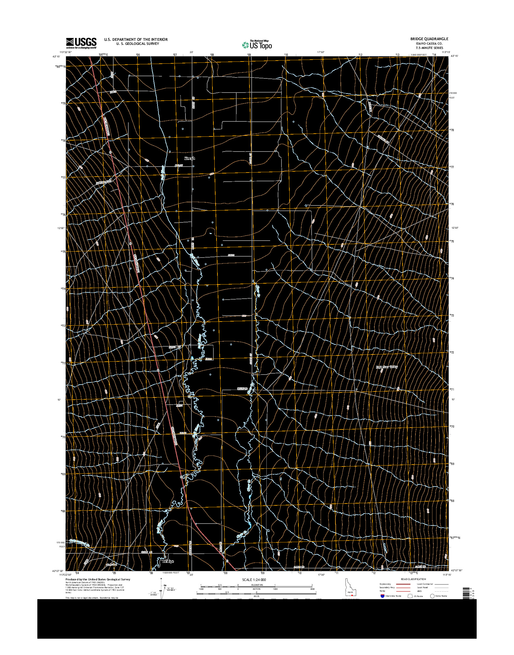 USGS US TOPO 7.5-MINUTE MAP FOR BRIDGE, ID 2013