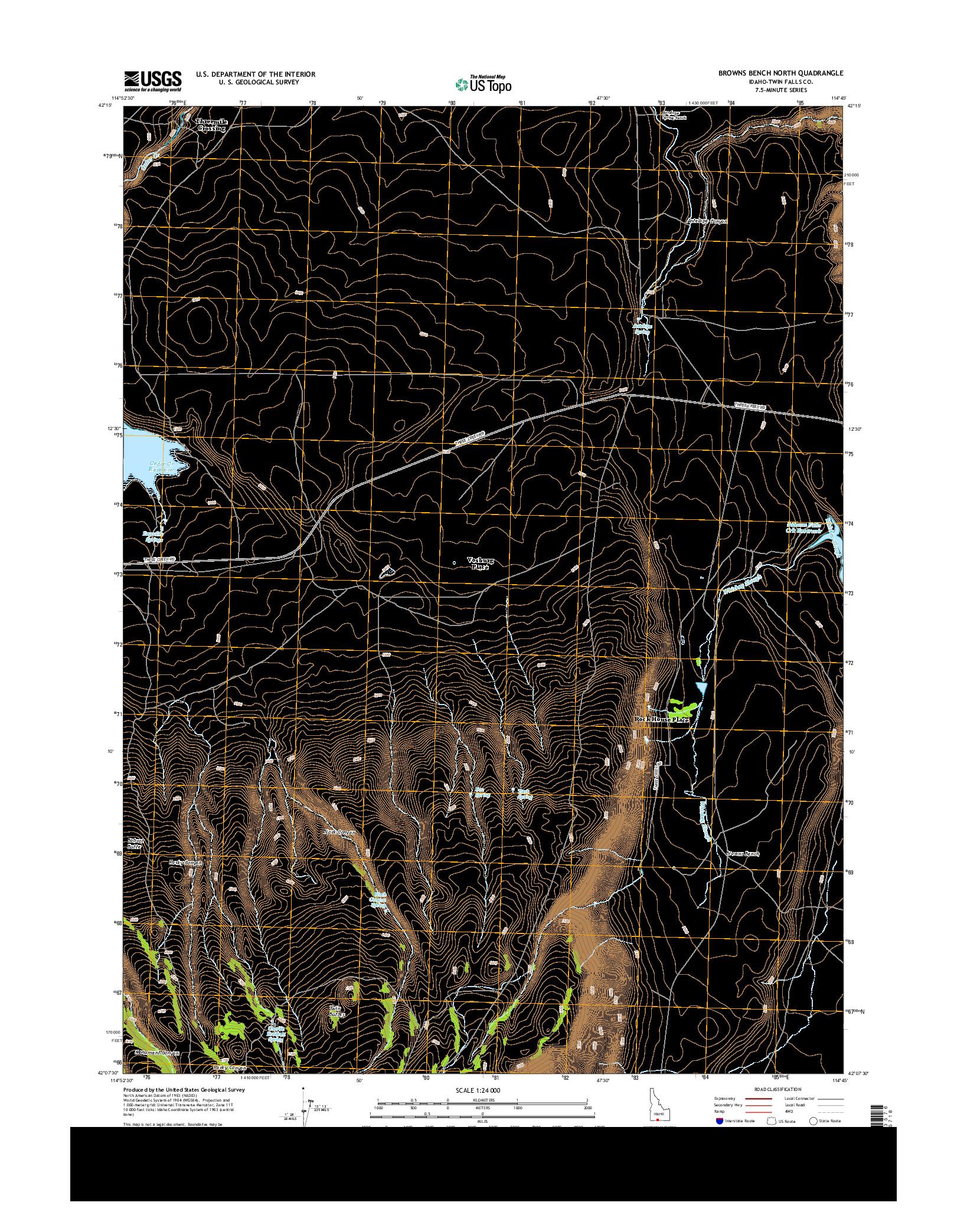 USGS US TOPO 7.5-MINUTE MAP FOR BROWNS BENCH NORTH, ID 2013