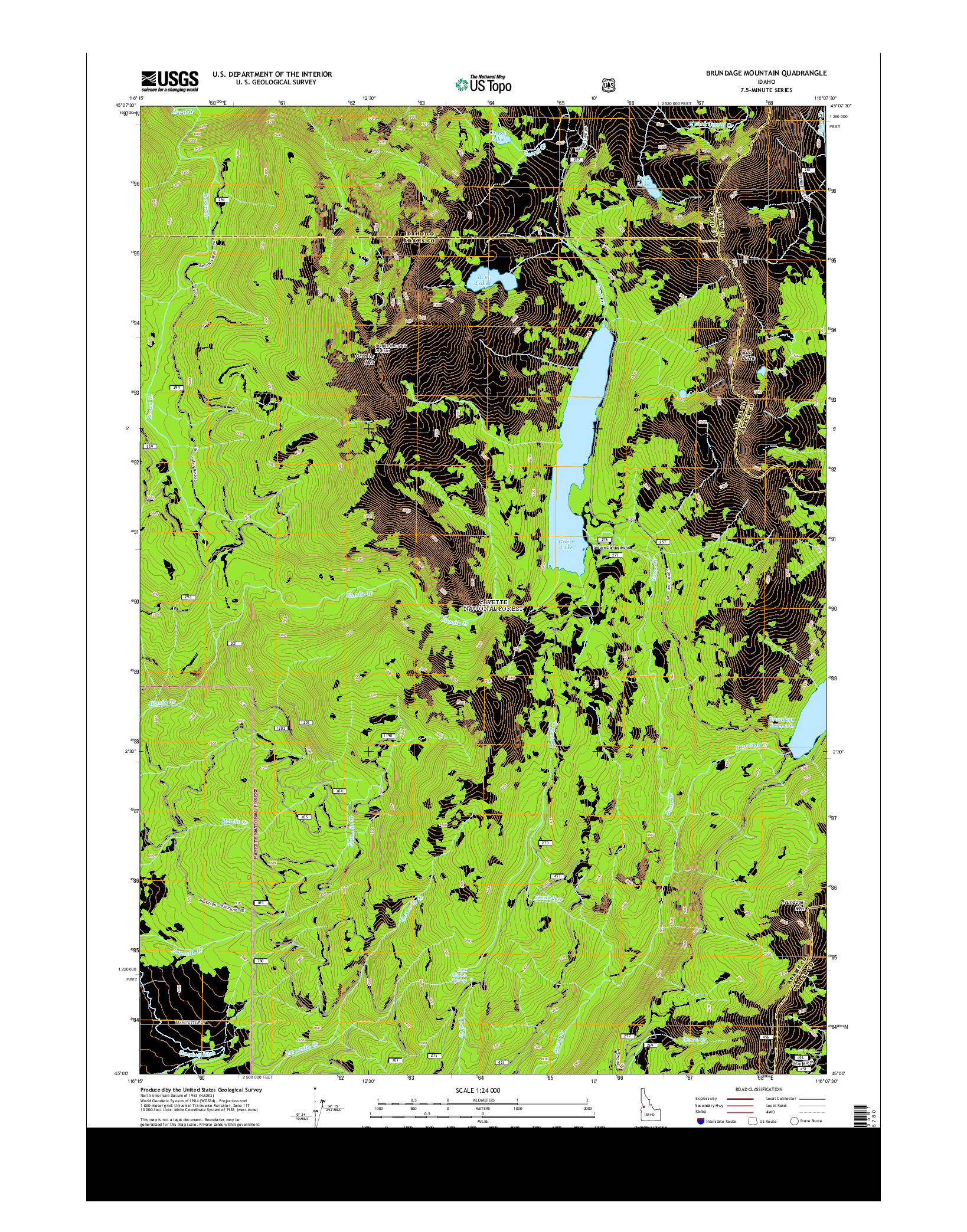 USGS US TOPO 7.5-MINUTE MAP FOR BRUNDAGE MOUNTAIN, ID 2013