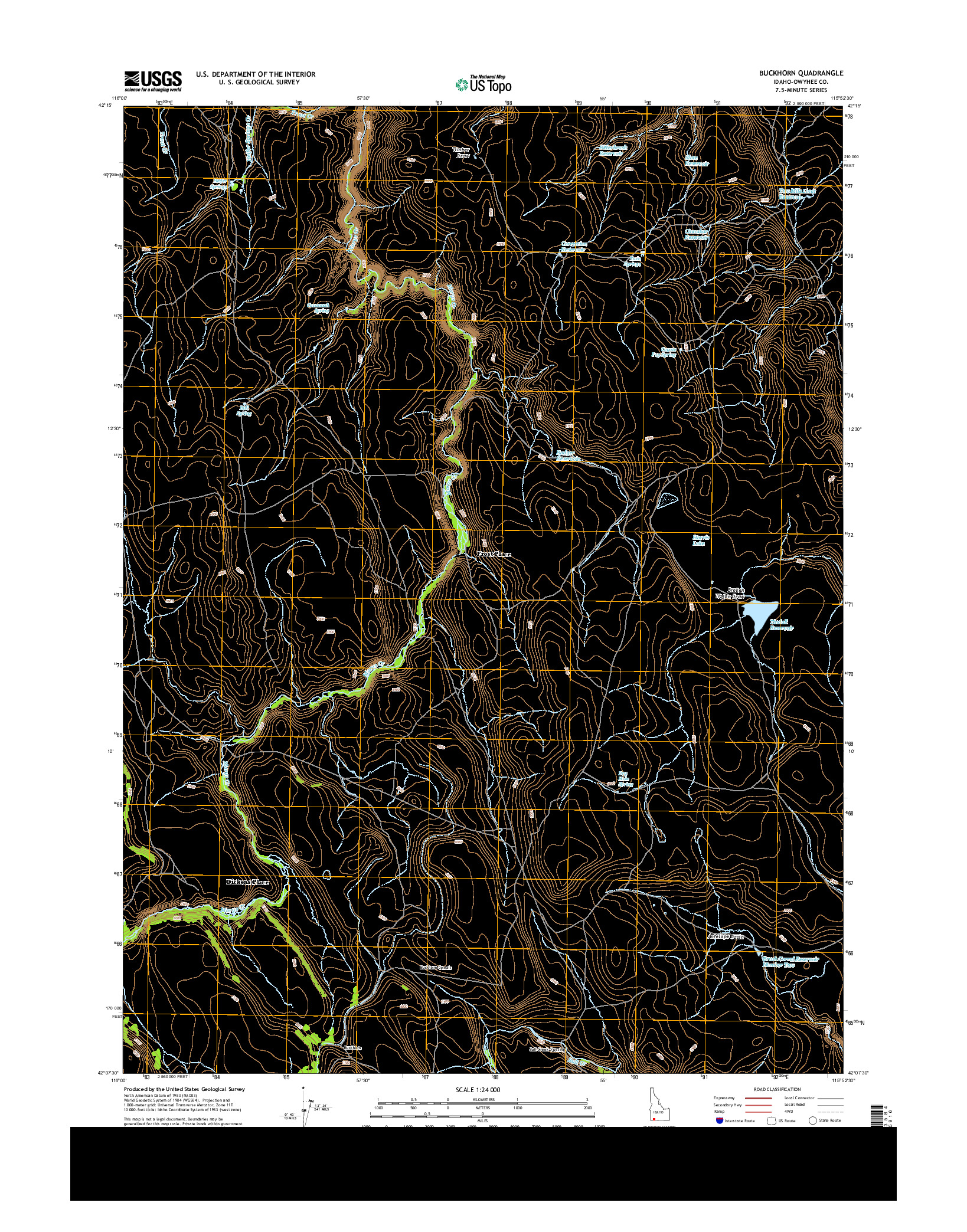 USGS US TOPO 7.5-MINUTE MAP FOR BUCKHORN, ID 2013