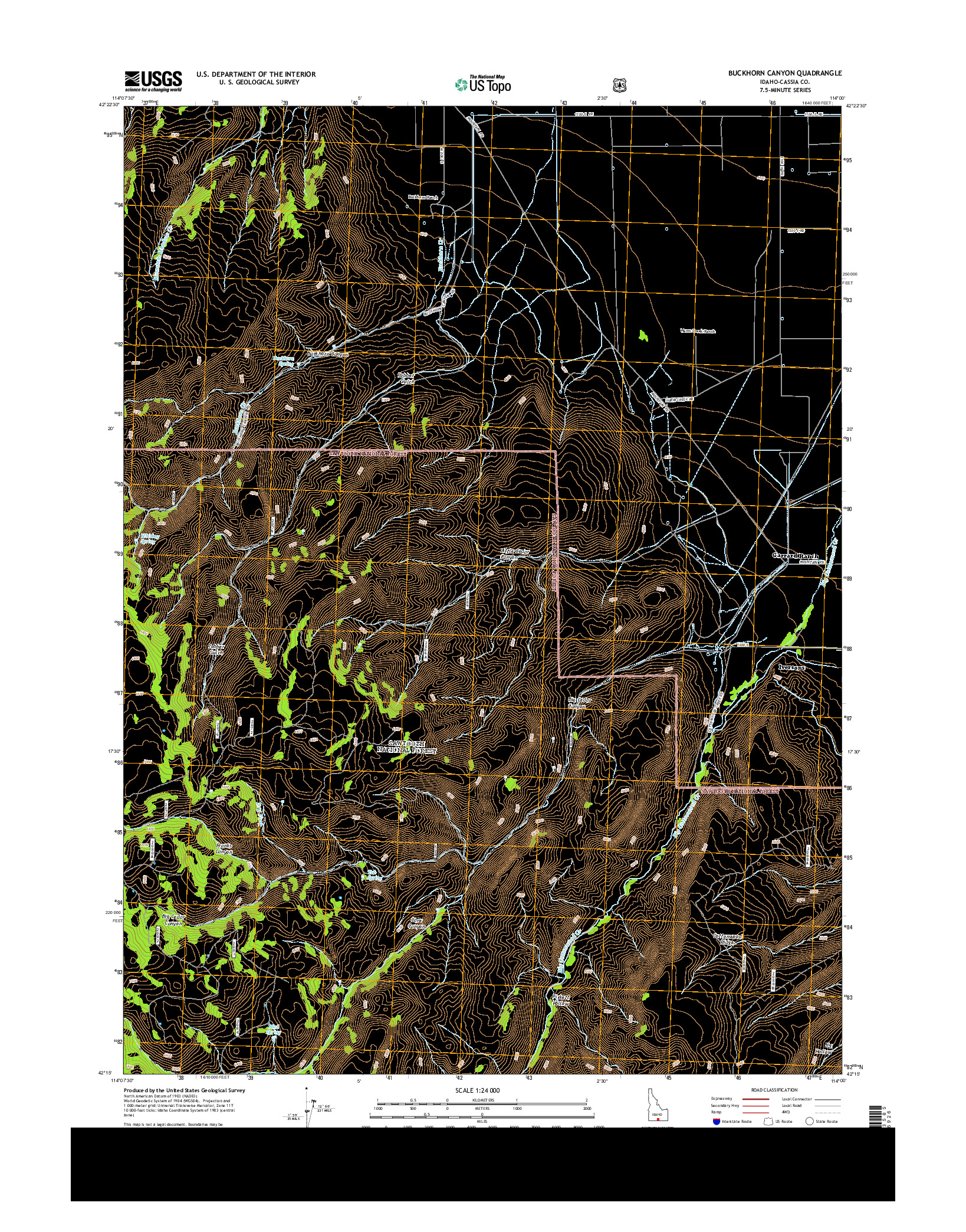 USGS US TOPO 7.5-MINUTE MAP FOR BUCKHORN CANYON, ID 2013