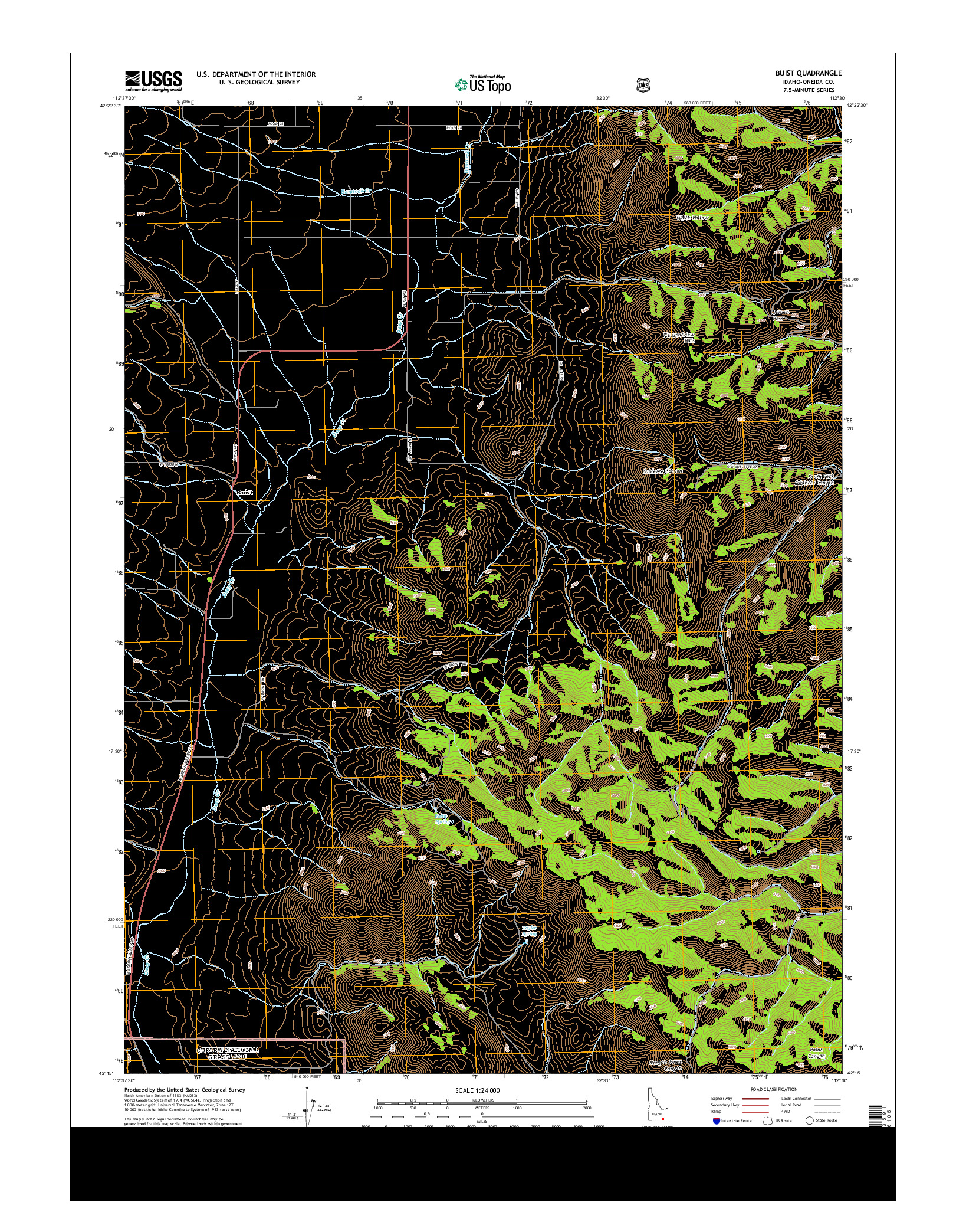 USGS US TOPO 7.5-MINUTE MAP FOR BUIST, ID 2013