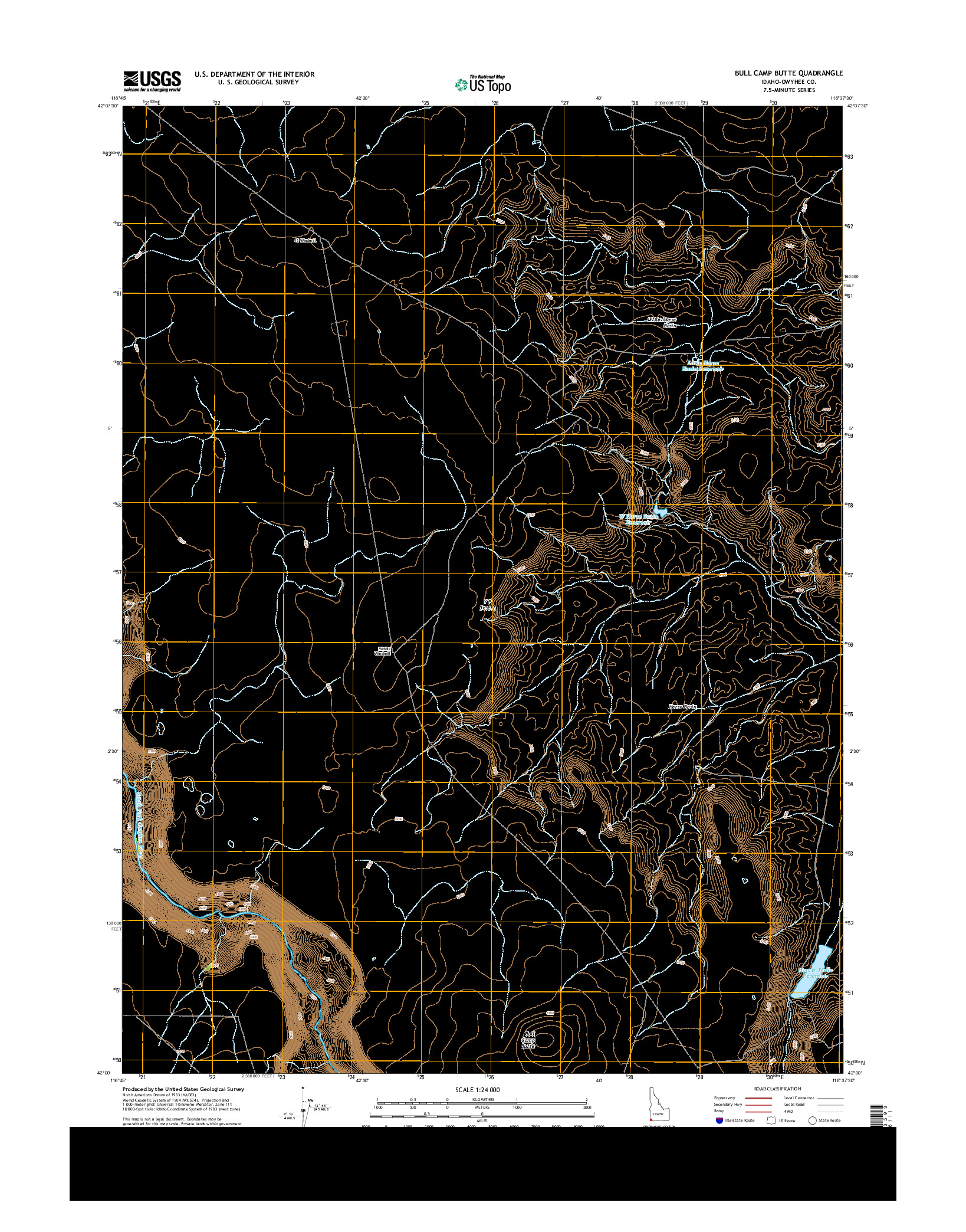 USGS US TOPO 7.5-MINUTE MAP FOR BULL CAMP BUTTE, ID 2013