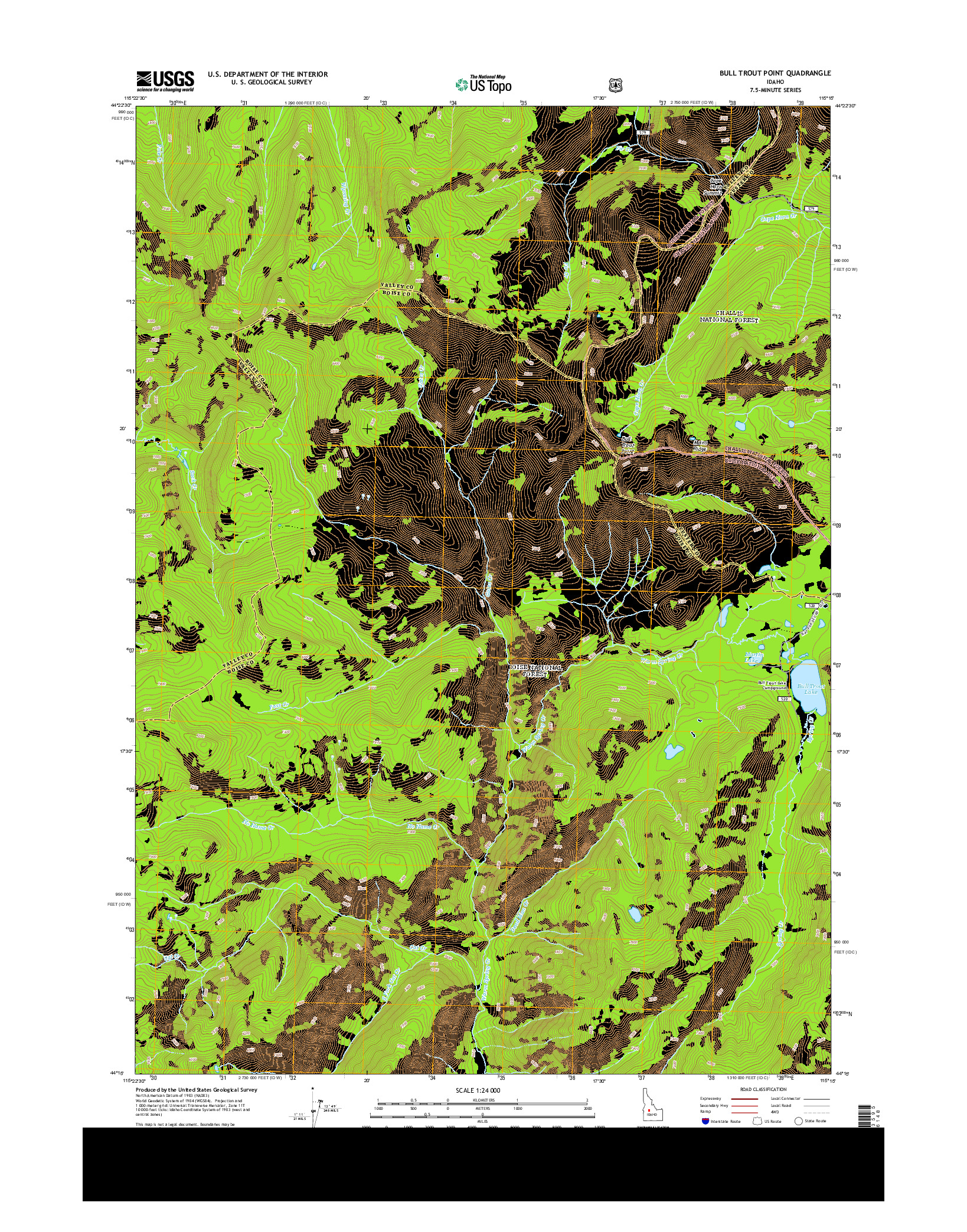 USGS US TOPO 7.5-MINUTE MAP FOR BULL TROUT POINT, ID 2013