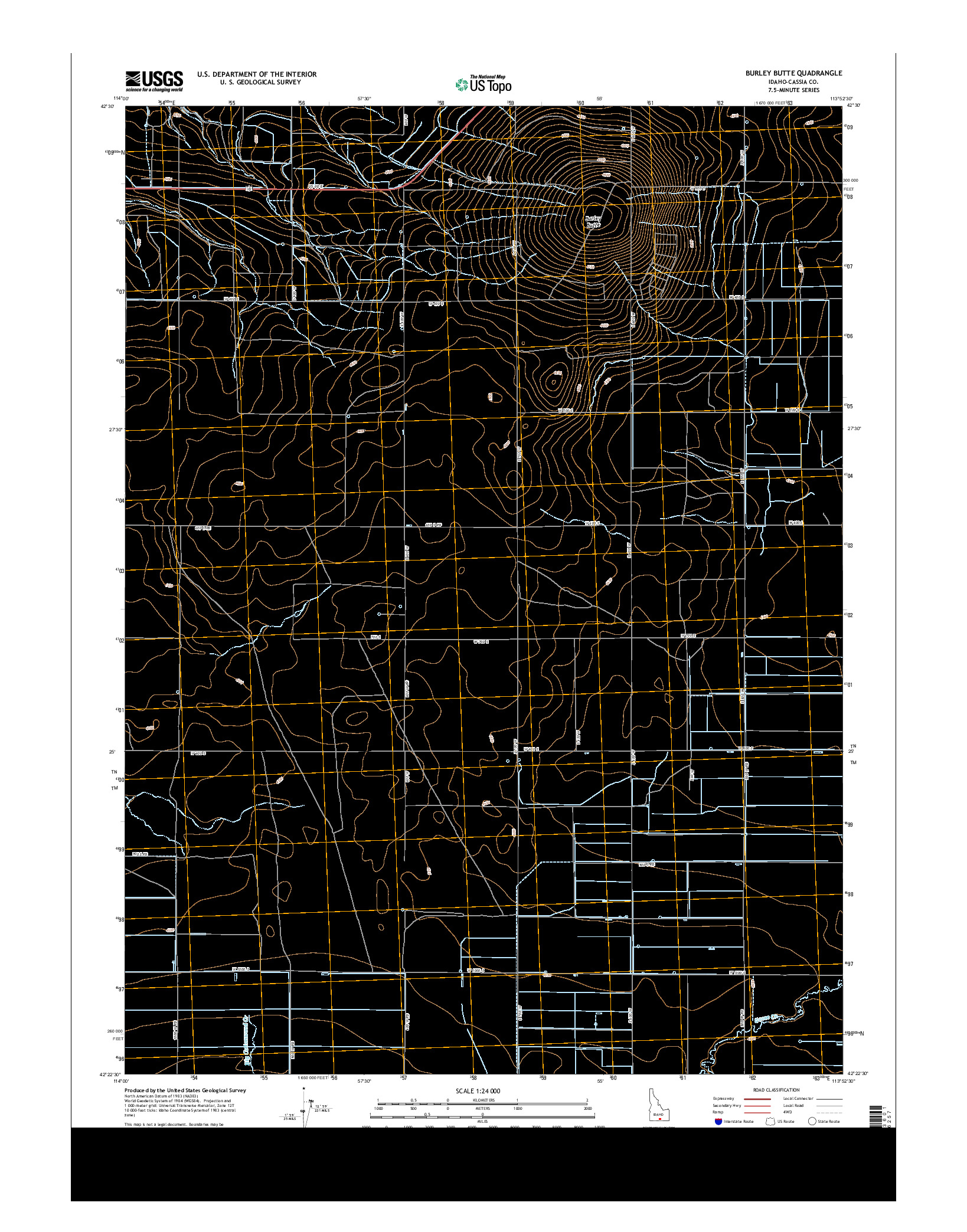 USGS US TOPO 7.5-MINUTE MAP FOR BURLEY BUTTE, ID 2013