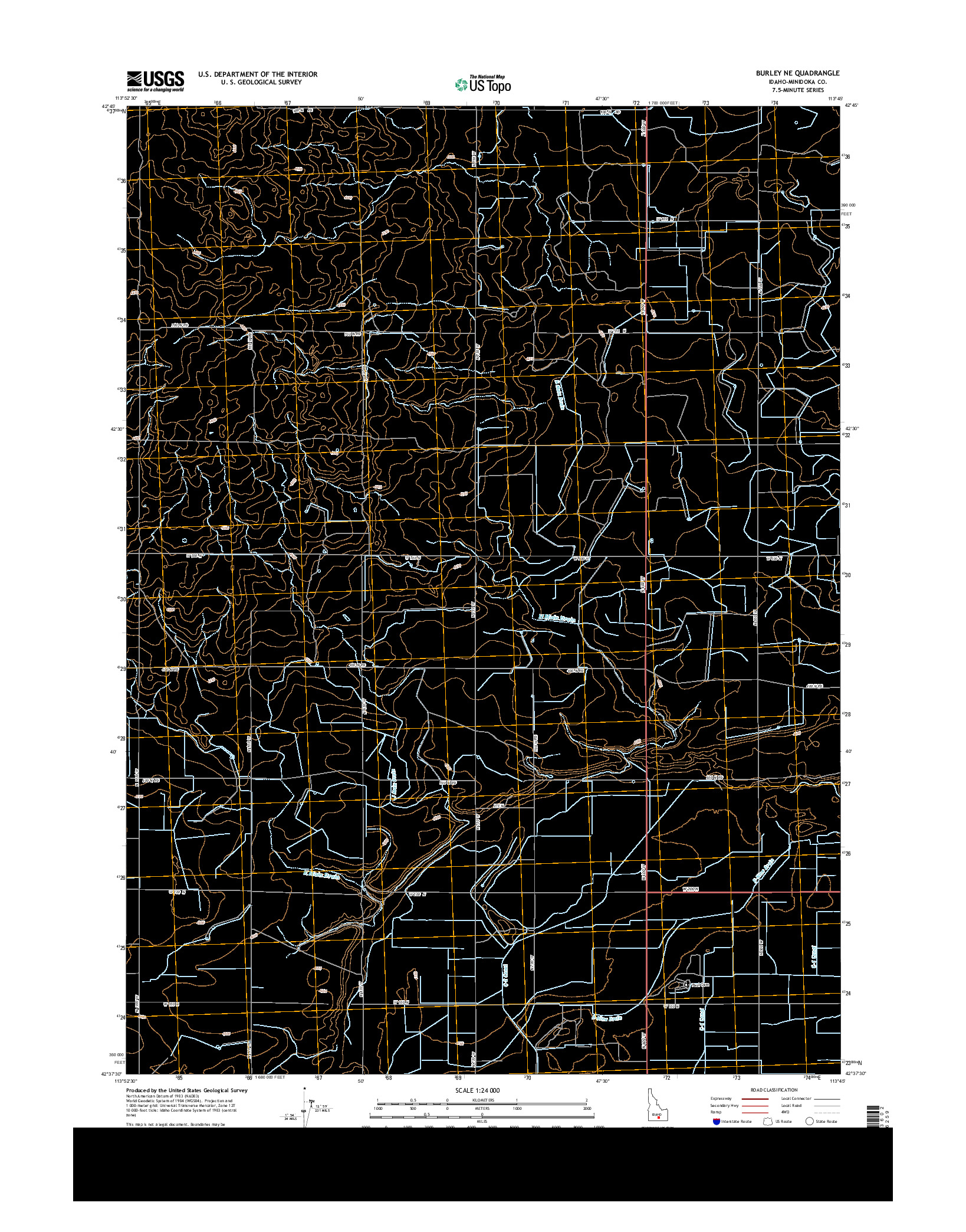 USGS US TOPO 7.5-MINUTE MAP FOR BURLEY NE, ID 2013