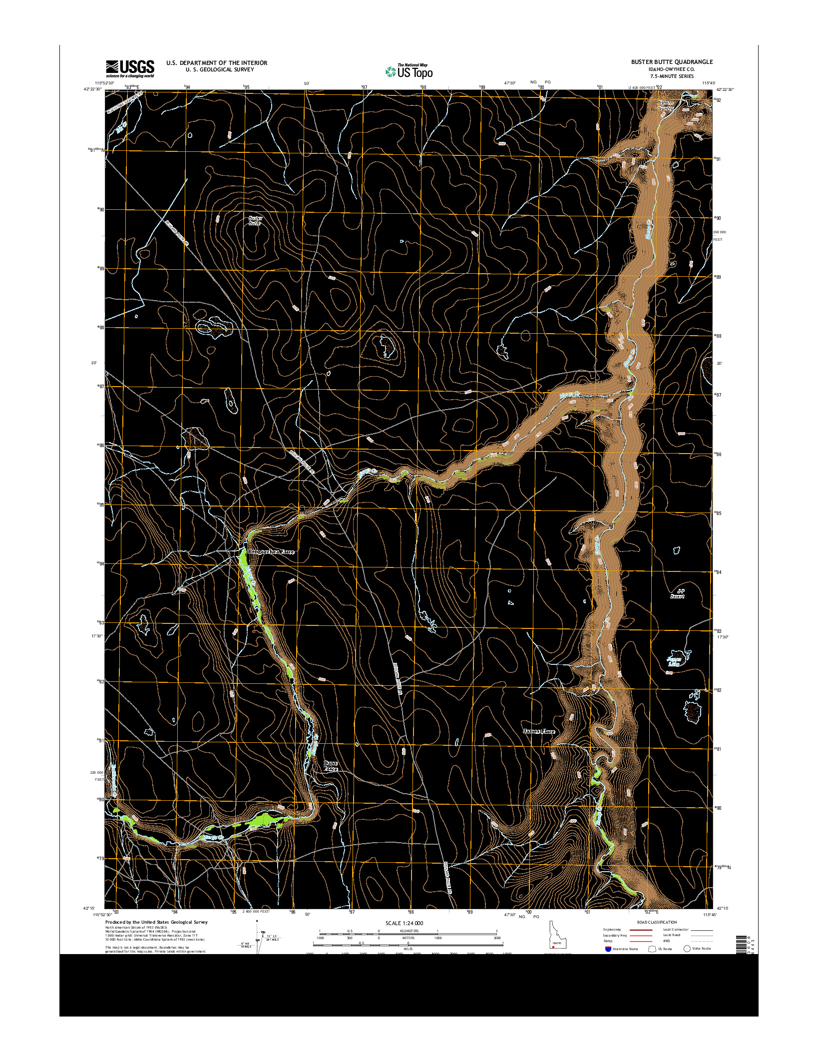USGS US TOPO 7.5-MINUTE MAP FOR BUSTER BUTTE, ID 2013