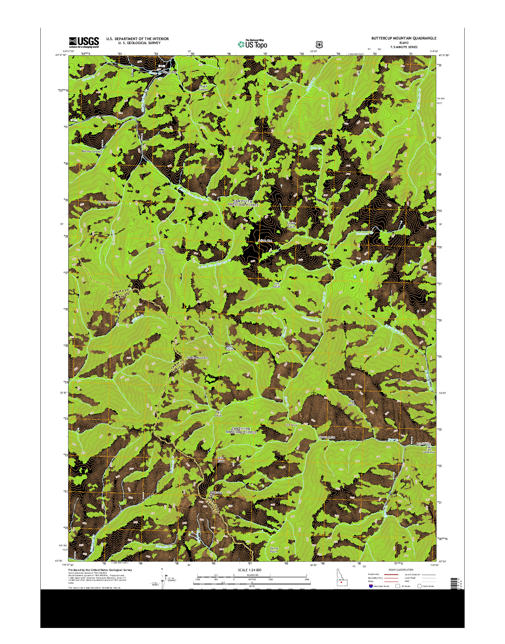 USGS US TOPO 7.5-MINUTE MAP FOR BUTTERCUP MOUNTAIN, ID 2013