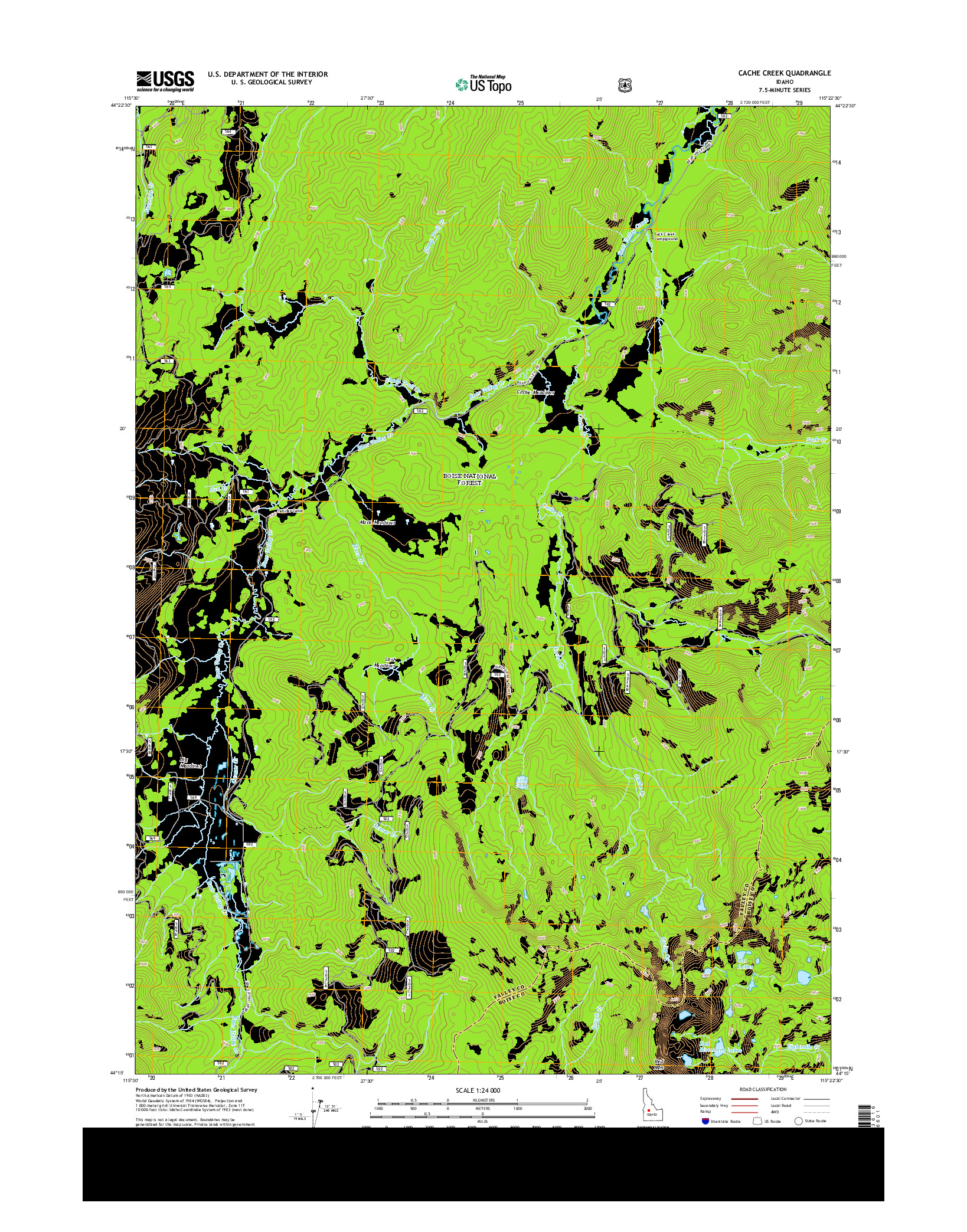 USGS US TOPO 7.5-MINUTE MAP FOR CACHE CREEK, ID 2013