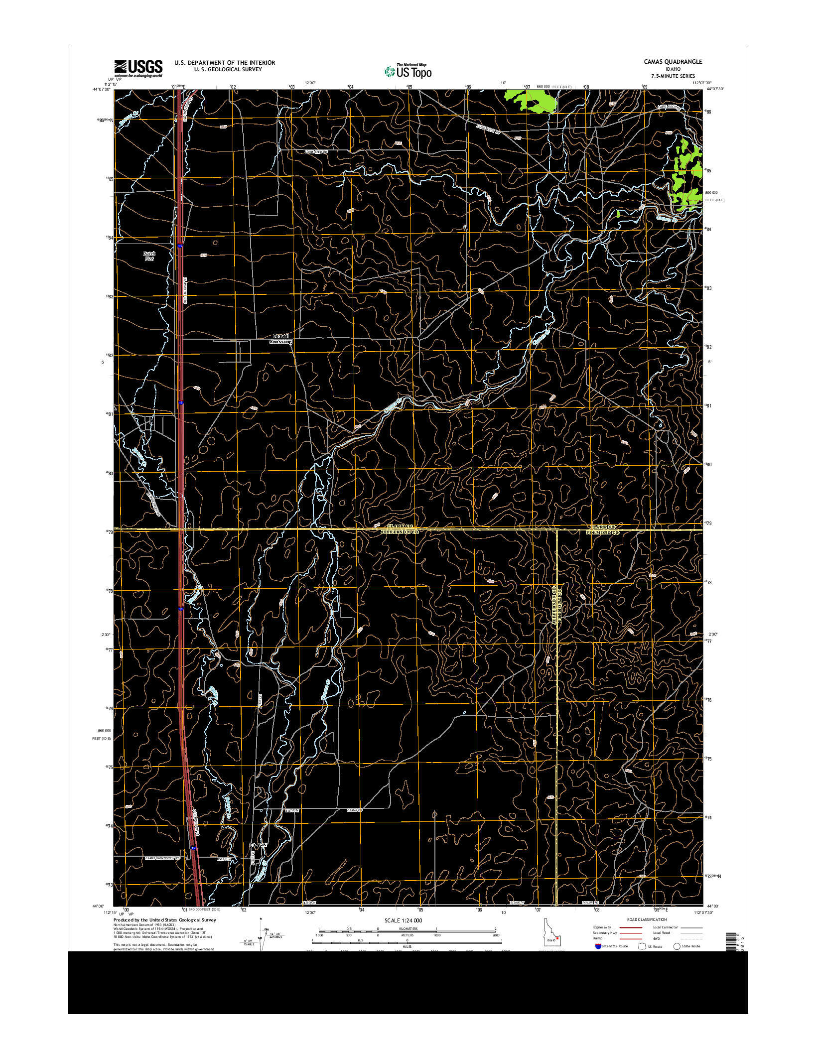 USGS US TOPO 7.5-MINUTE MAP FOR CAMAS, ID 2013