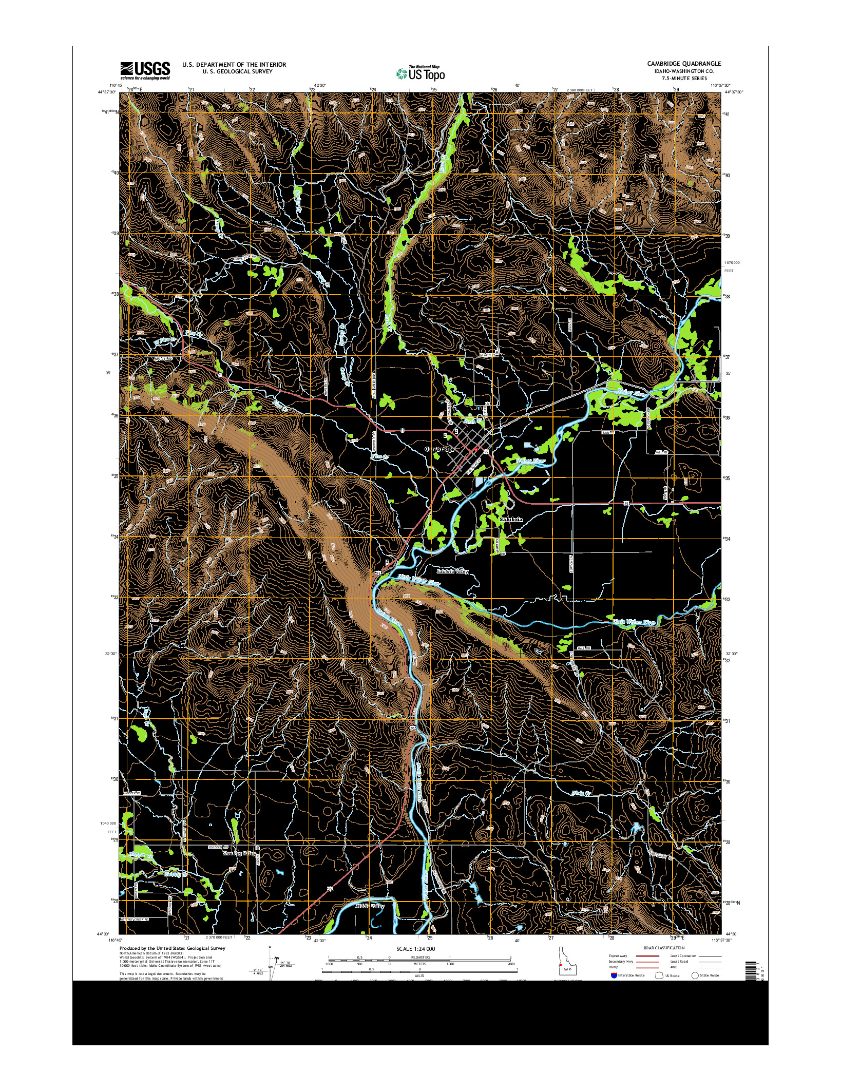 USGS US TOPO 7.5-MINUTE MAP FOR CAMBRIDGE, ID 2013