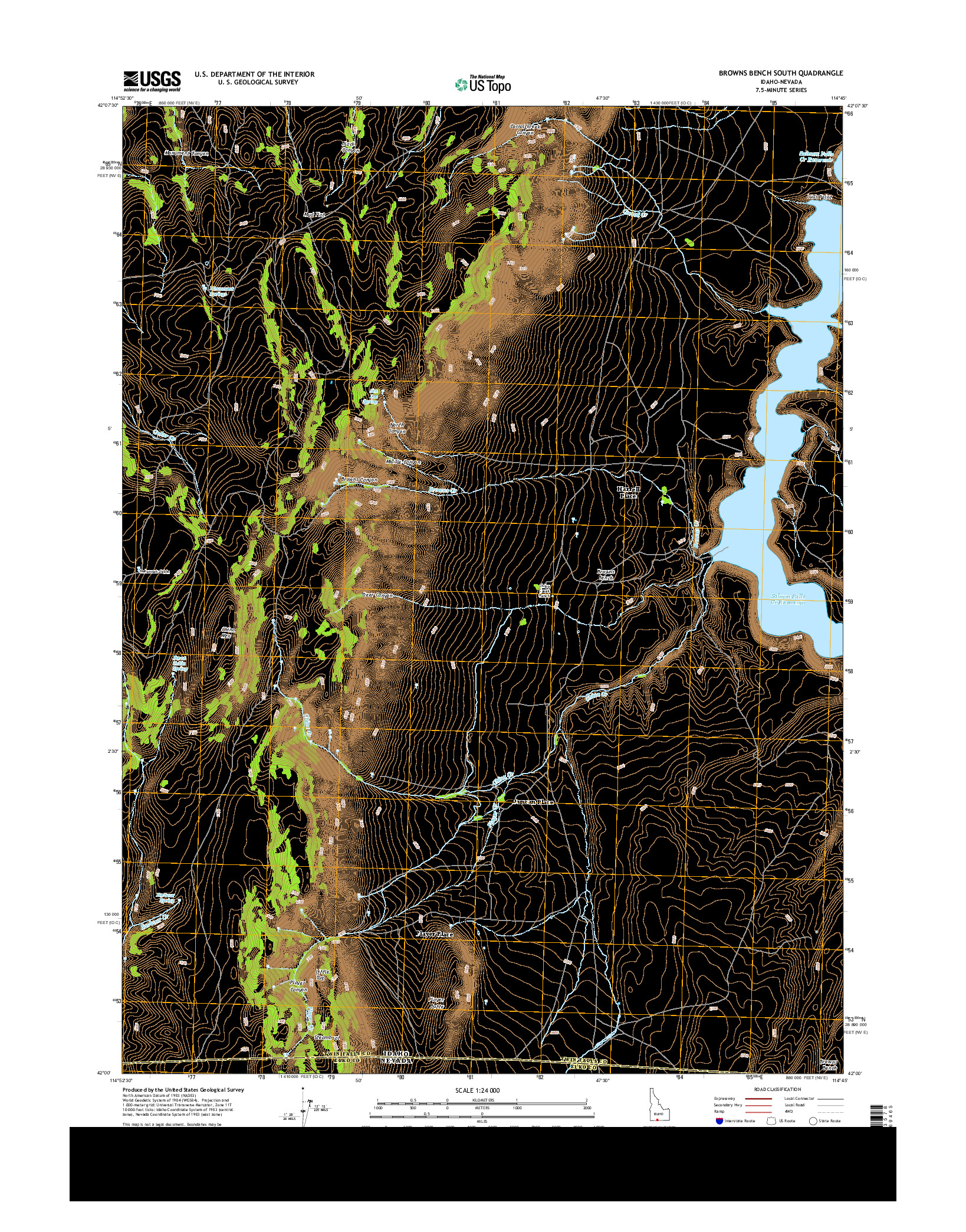 USGS US TOPO 7.5-MINUTE MAP FOR BROWNS BENCH SOUTH, ID-NV 2013