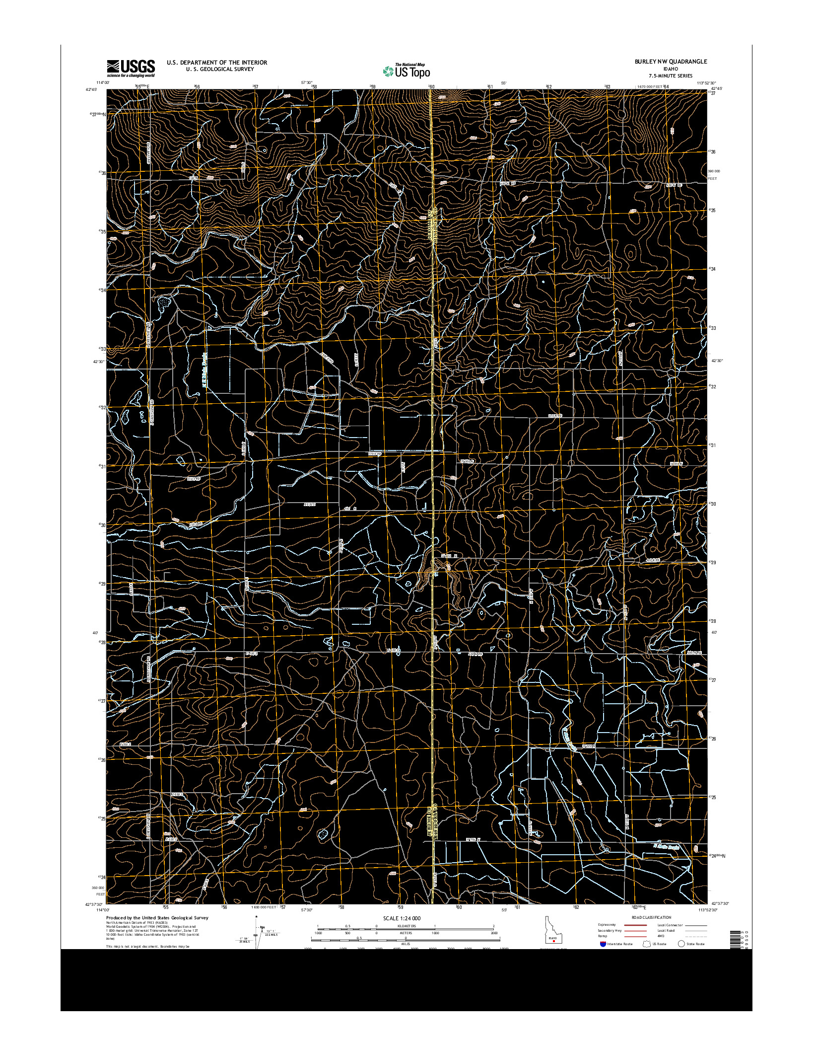 USGS US TOPO 7.5-MINUTE MAP FOR BURLEY NW, ID 2013