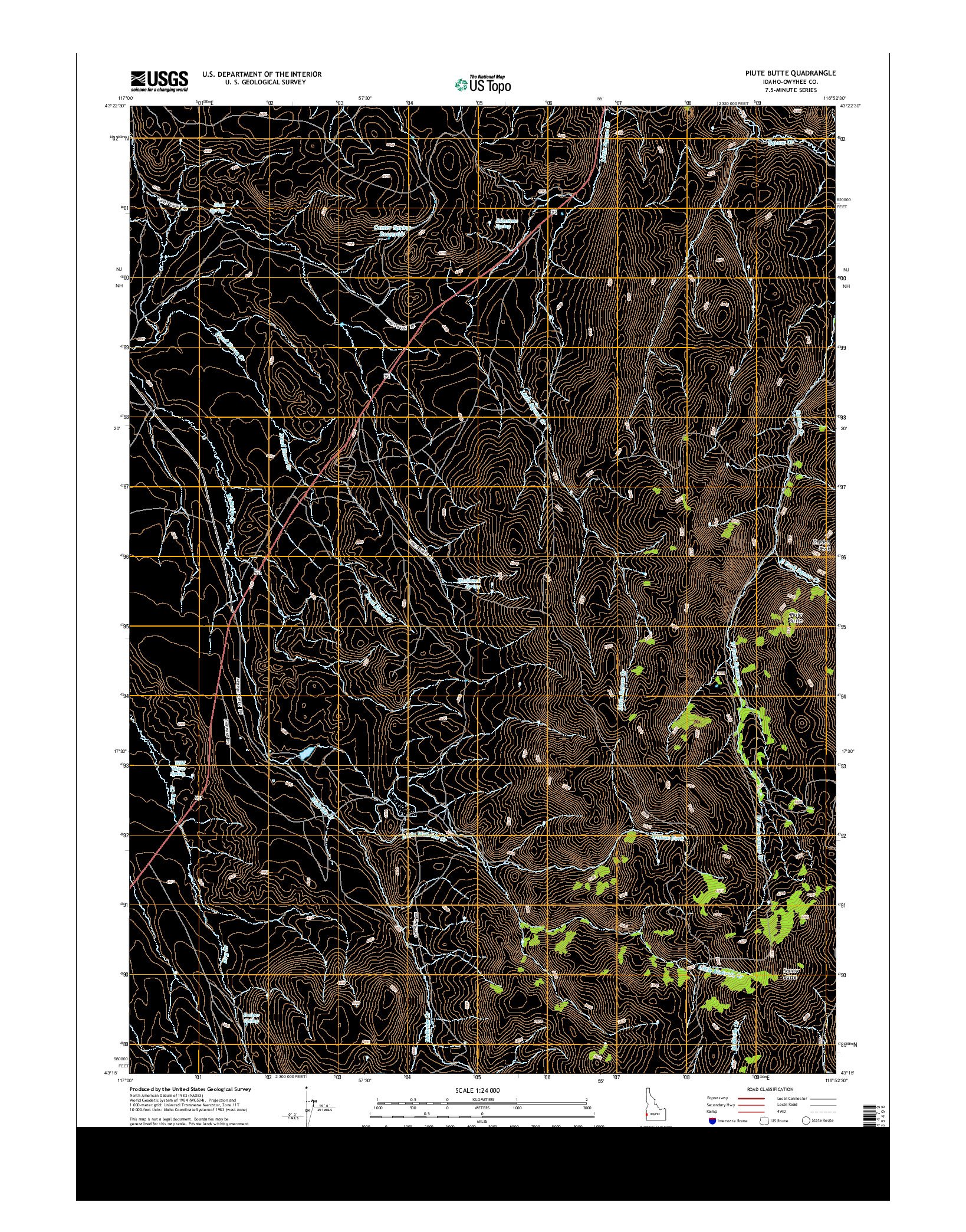 USGS US TOPO 7.5-MINUTE MAP FOR PIUTE BUTTE, ID 2013