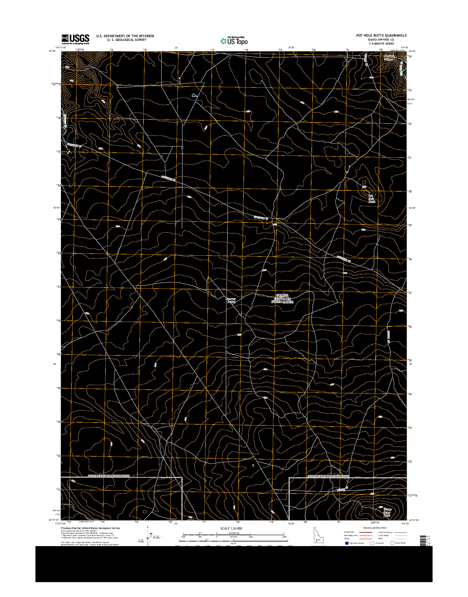 USGS US TOPO 7.5-MINUTE MAP FOR POT HOLE BUTTE, ID 2013