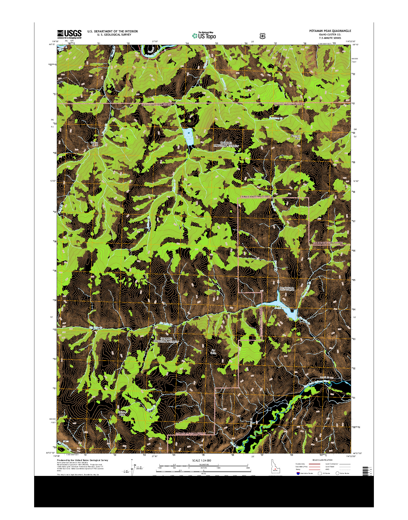 USGS US TOPO 7.5-MINUTE MAP FOR POTAMAN PEAK, ID 2013