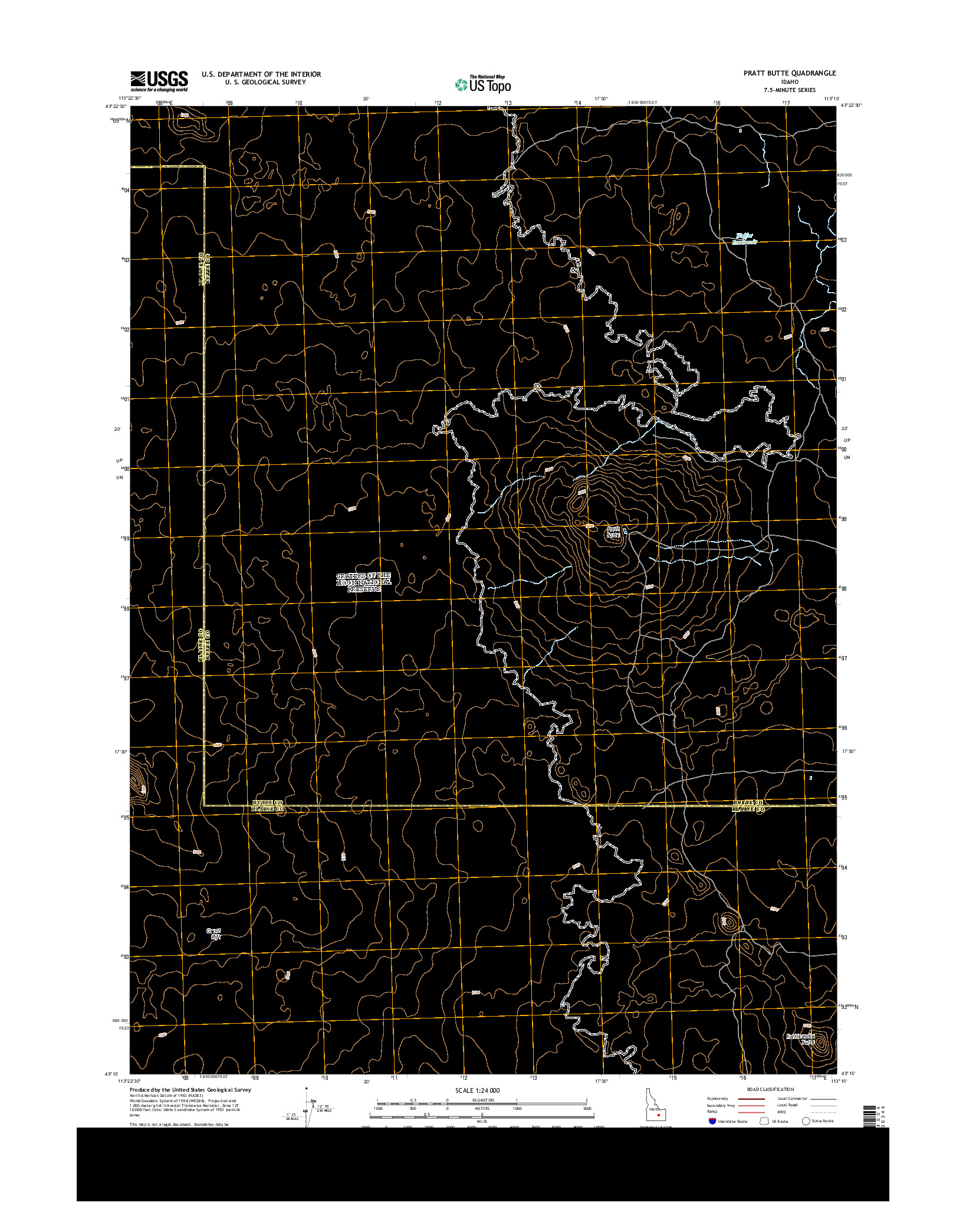USGS US TOPO 7.5-MINUTE MAP FOR PRATT BUTTE, ID 2013