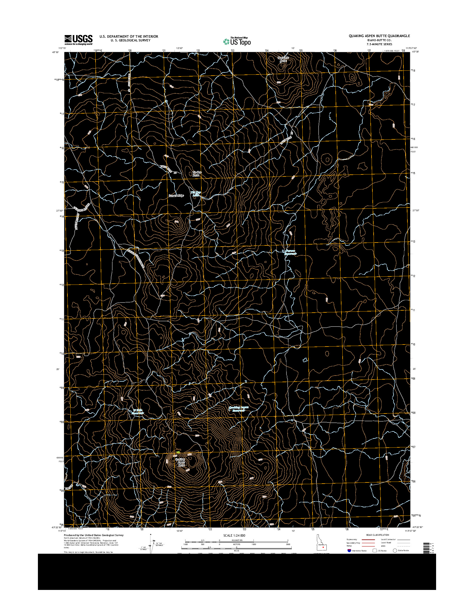 USGS US TOPO 7.5-MINUTE MAP FOR QUAKING ASPEN BUTTE, ID 2013
