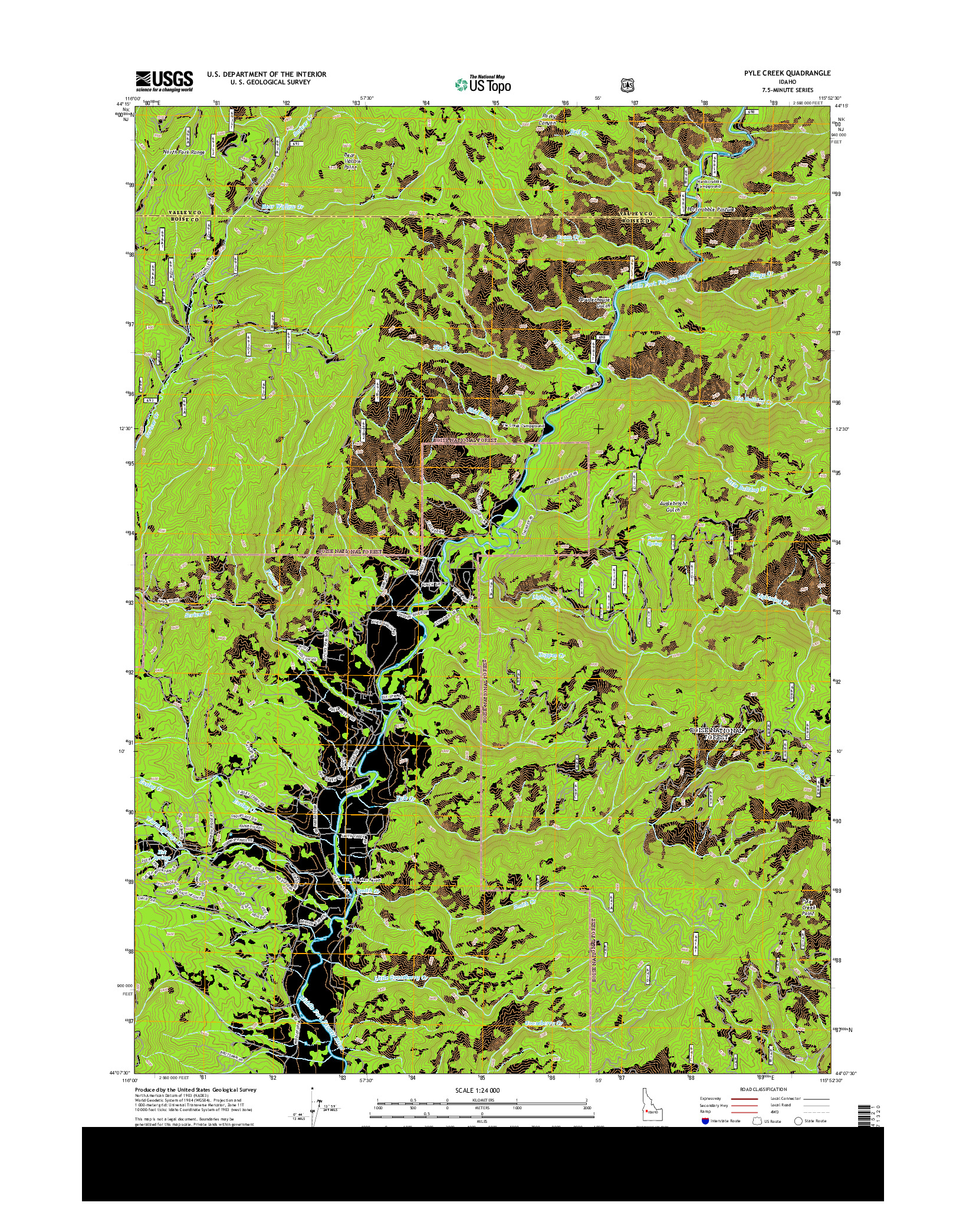 USGS US TOPO 7.5-MINUTE MAP FOR PYLE CREEK, ID 2013