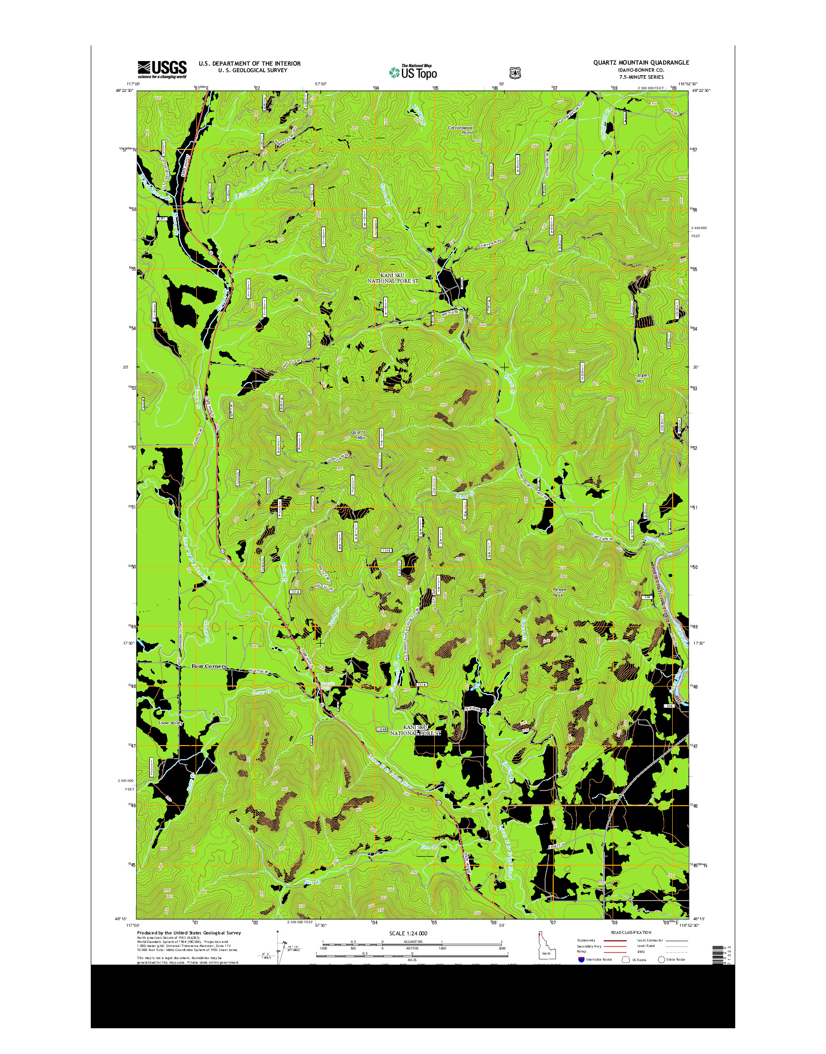 USGS US TOPO 7.5-MINUTE MAP FOR QUARTZ MOUNTAIN, ID 2013