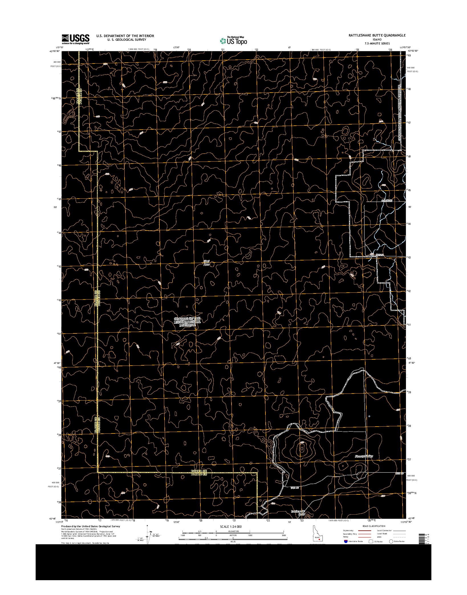 USGS US TOPO 7.5-MINUTE MAP FOR RATTLESNAKE BUTTE, ID 2013