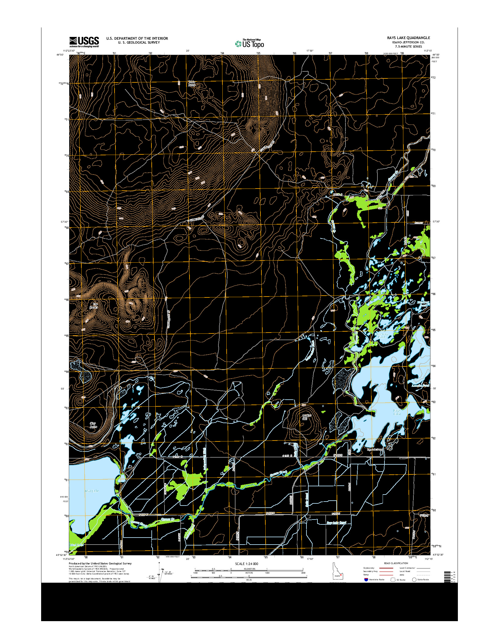 USGS US TOPO 7.5-MINUTE MAP FOR RAYS LAKE, ID 2013