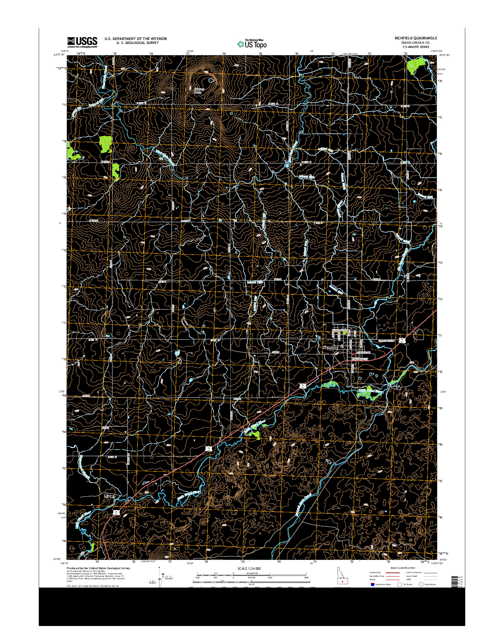 USGS US TOPO 7.5-MINUTE MAP FOR RICHFIELD, ID 2013