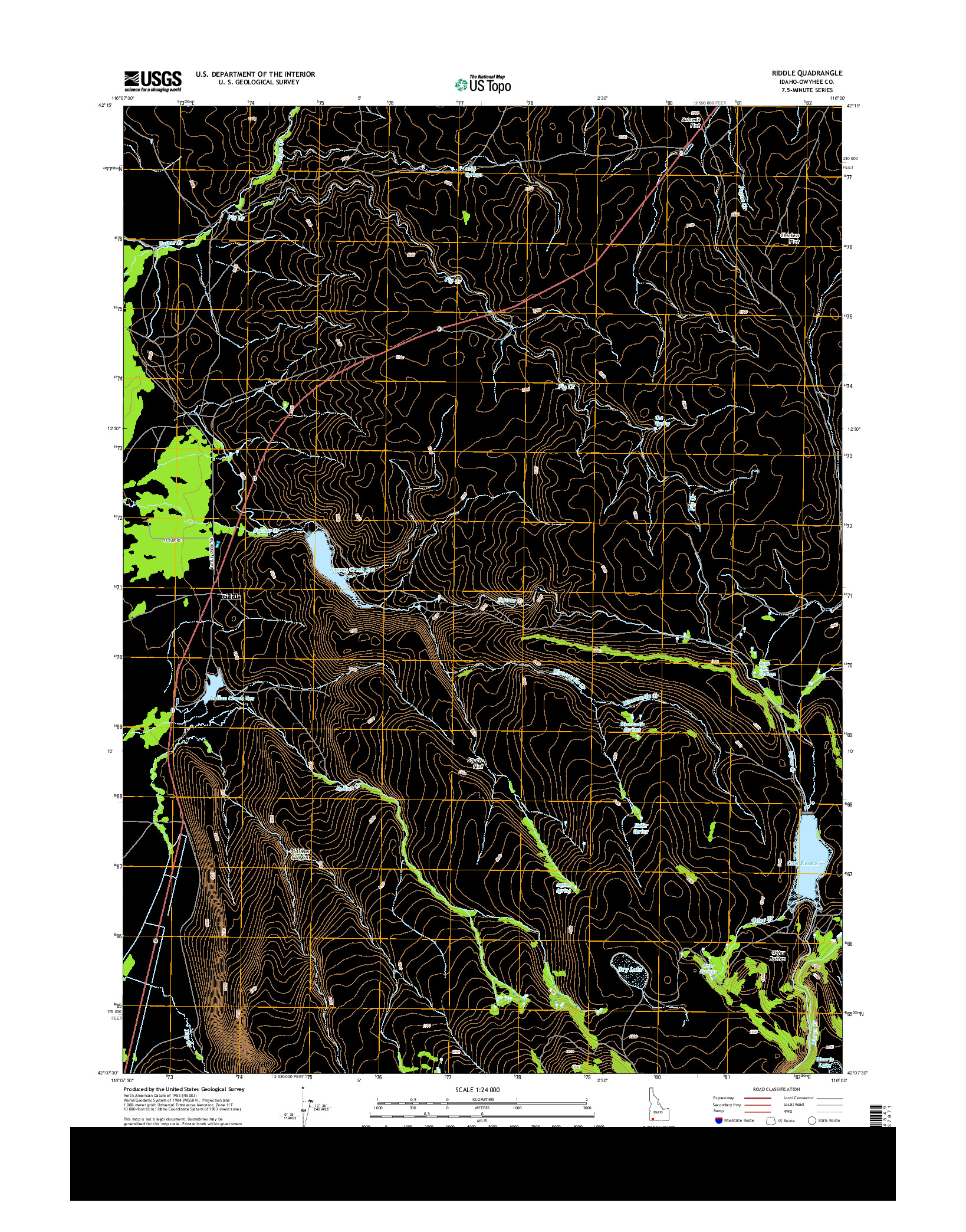 USGS US TOPO 7.5-MINUTE MAP FOR RIDDLE, ID 2013