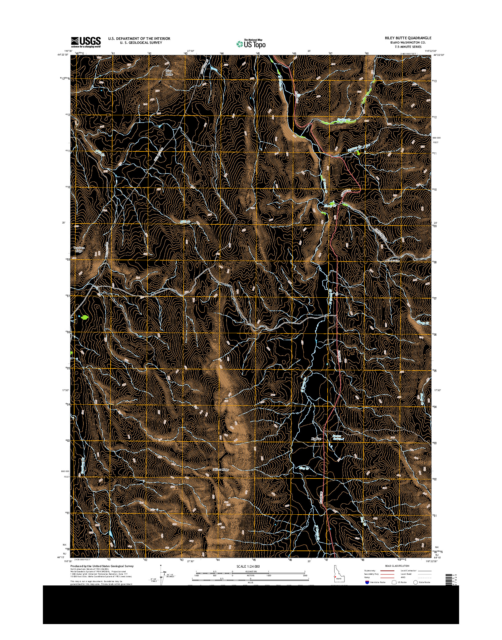 USGS US TOPO 7.5-MINUTE MAP FOR RILEY BUTTE, ID 2013