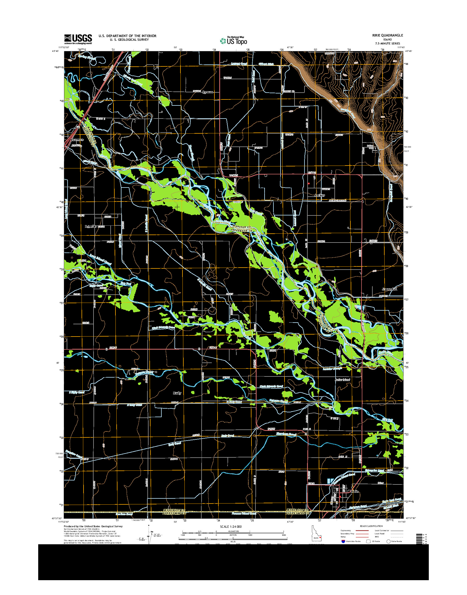USGS US TOPO 7.5-MINUTE MAP FOR RIRIE, ID 2013