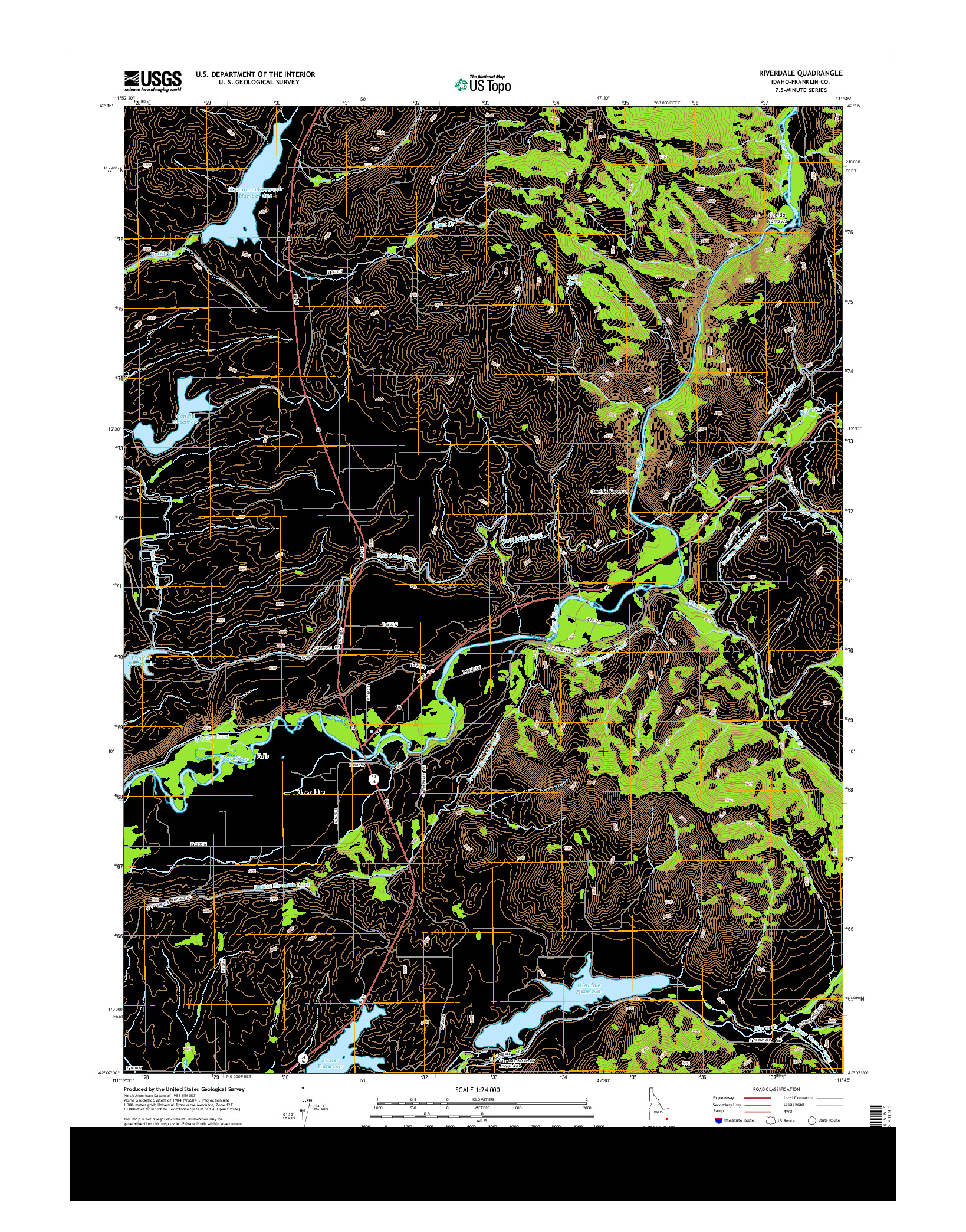 USGS US TOPO 7.5-MINUTE MAP FOR RIVERDALE, ID 2013