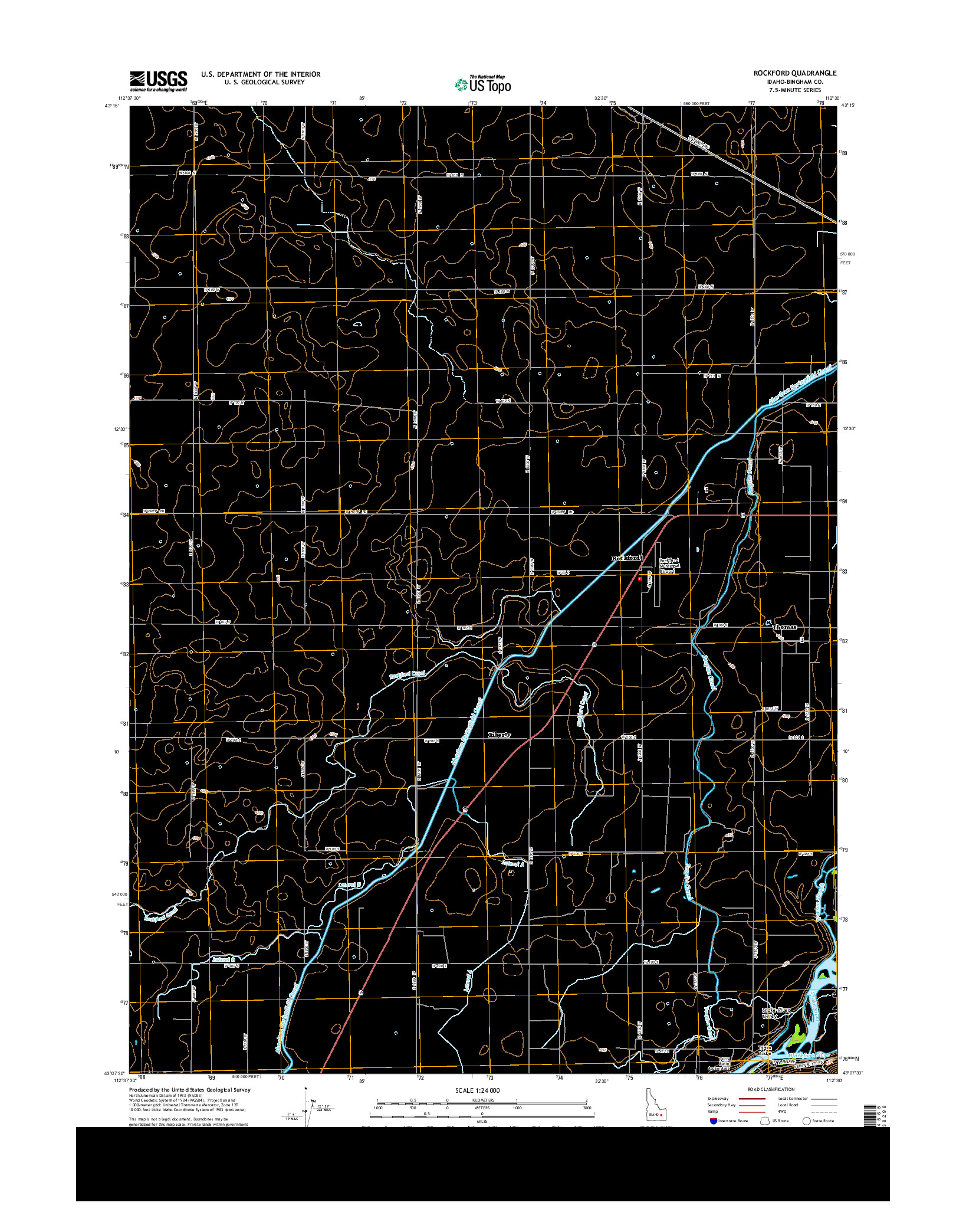 USGS US TOPO 7.5-MINUTE MAP FOR ROCKFORD, ID 2013