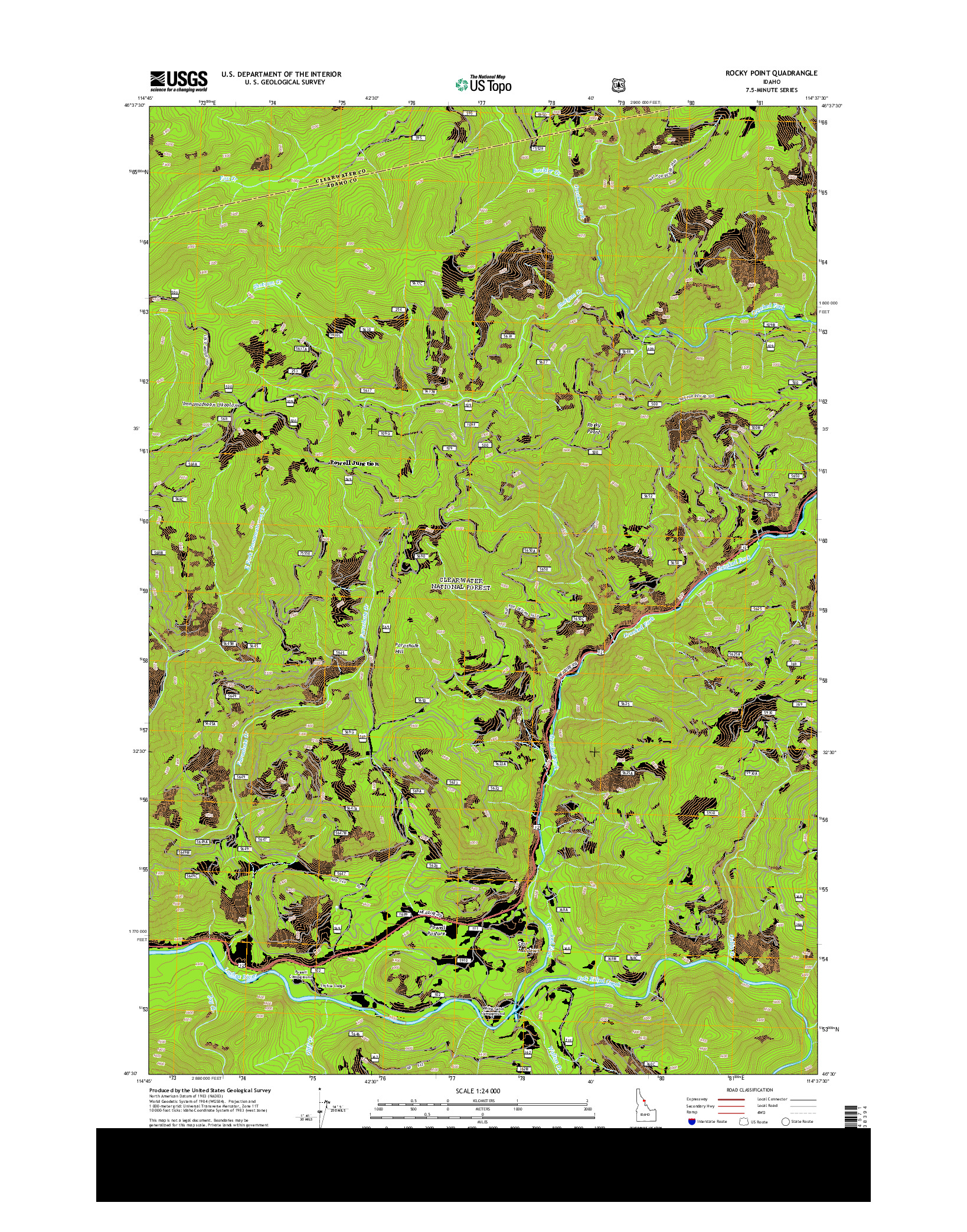 USGS US TOPO 7.5-MINUTE MAP FOR ROCKY POINT, ID 2013