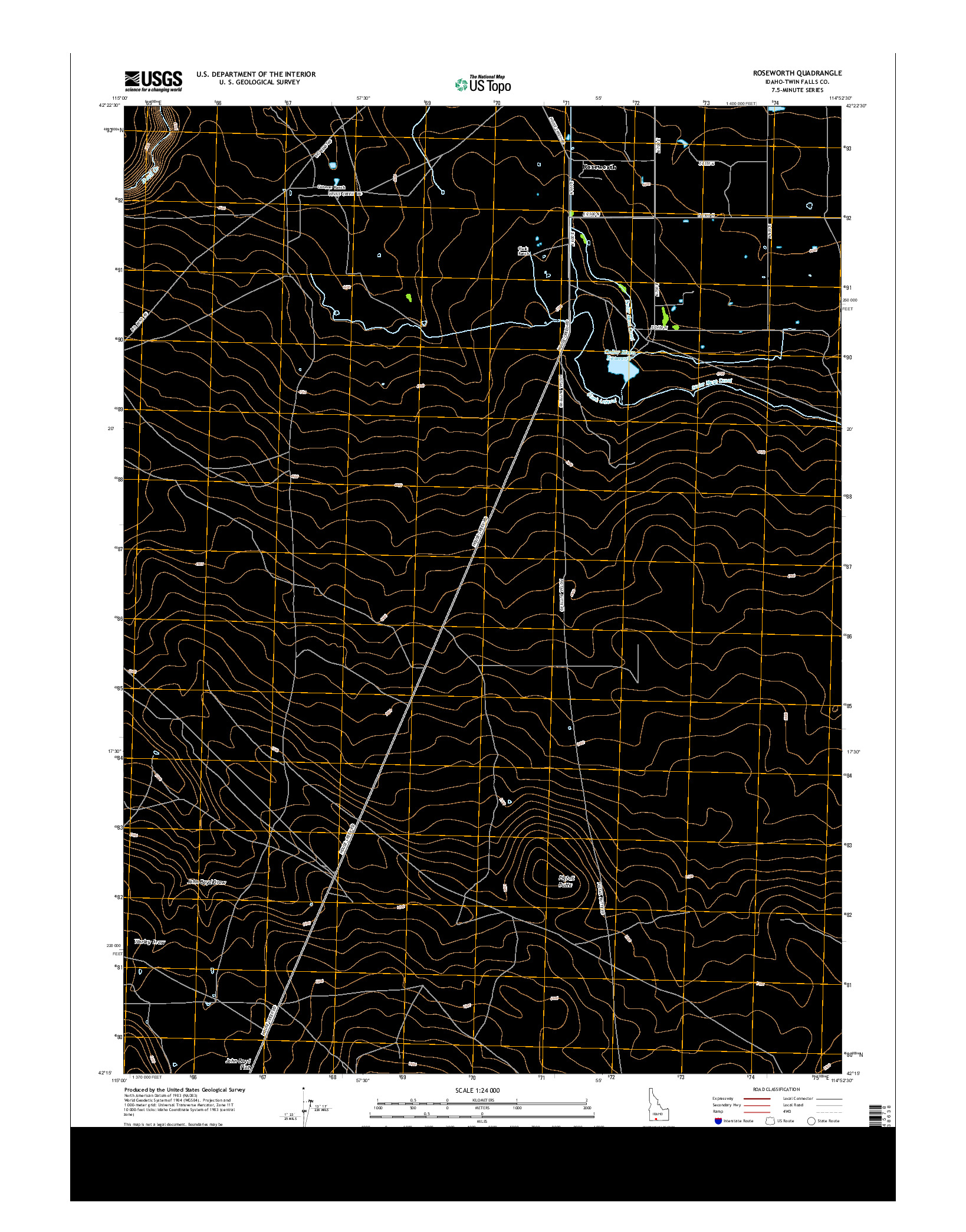 USGS US TOPO 7.5-MINUTE MAP FOR ROSEWORTH, ID 2013