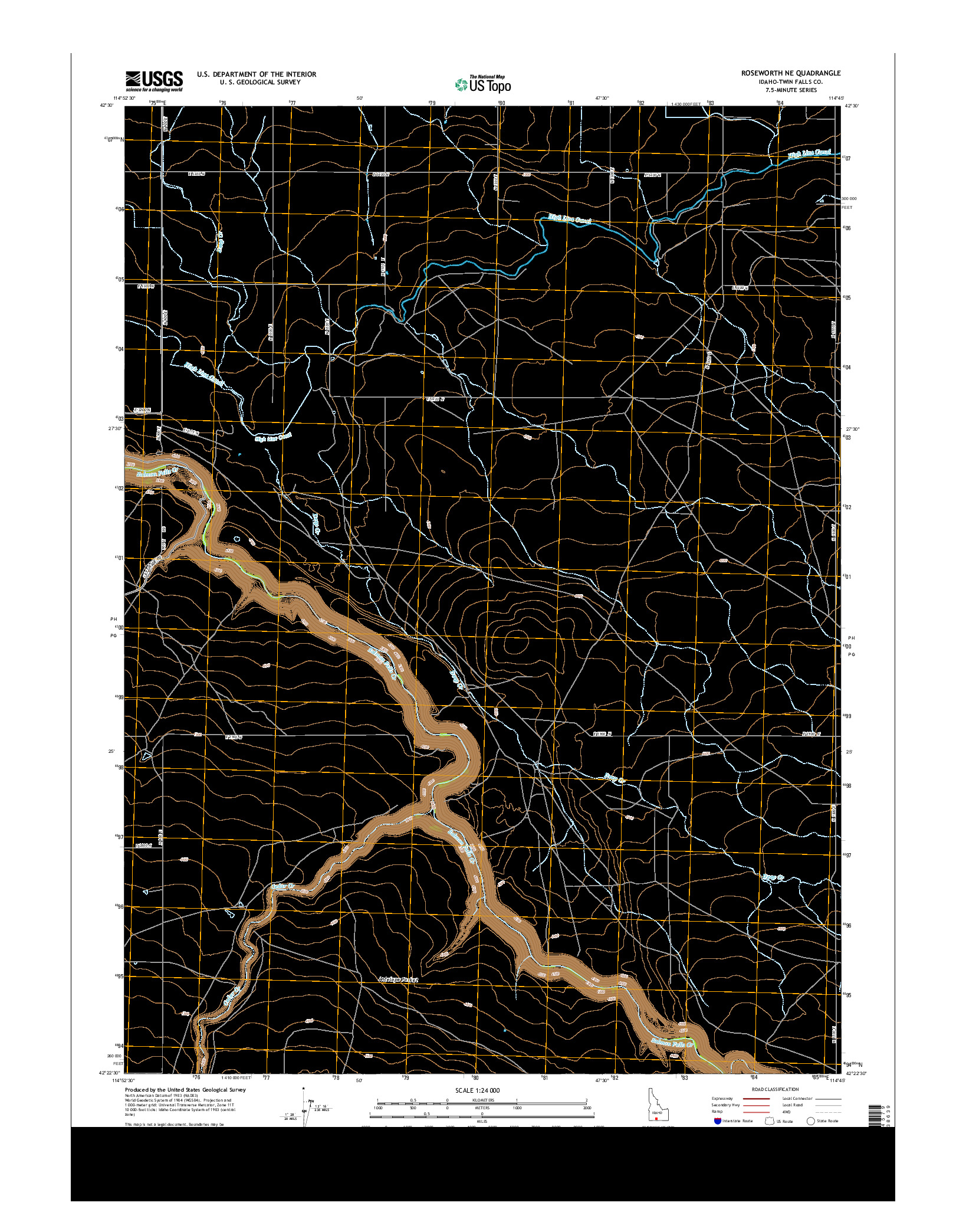 USGS US TOPO 7.5-MINUTE MAP FOR ROSEWORTH NE, ID 2013